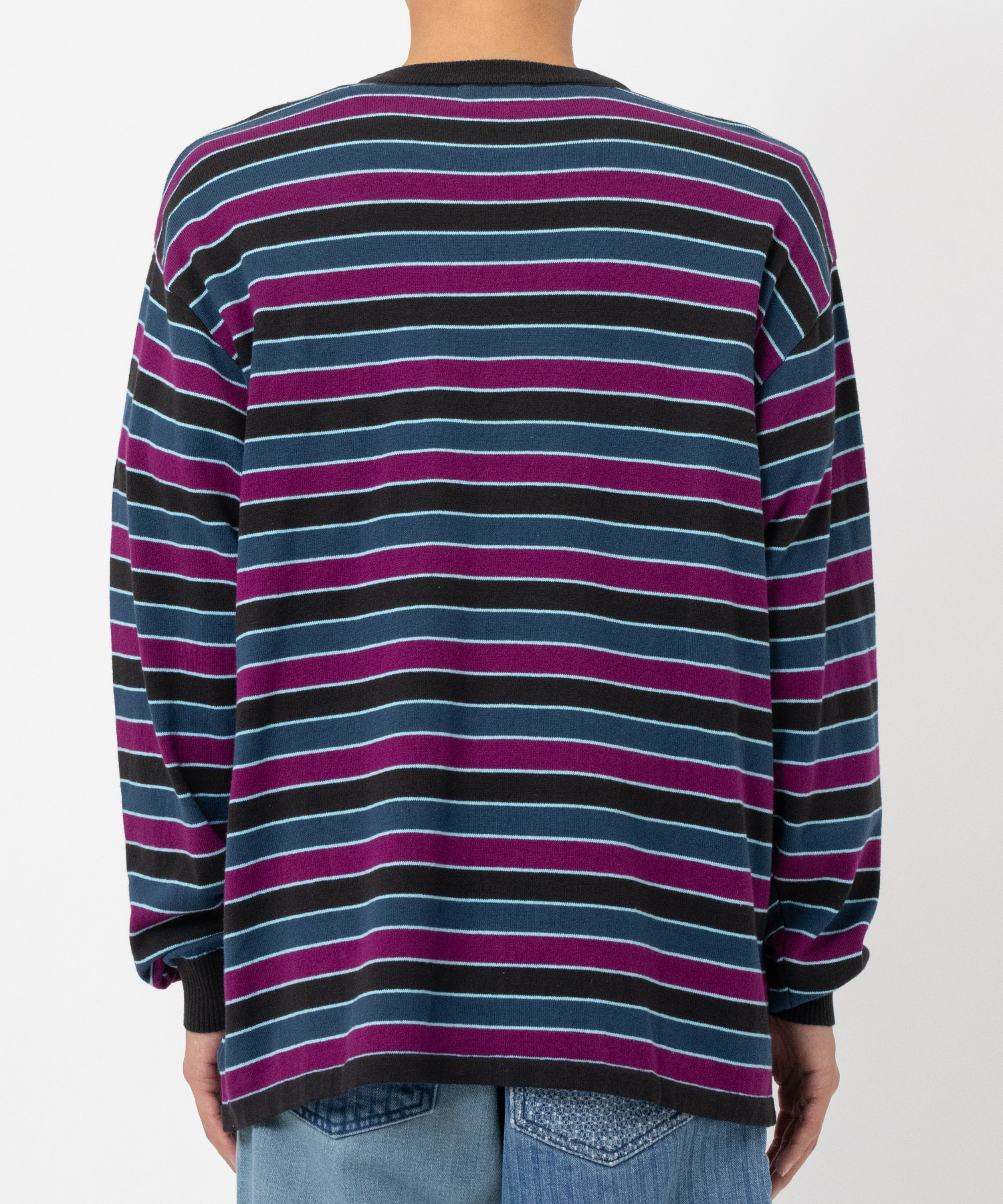 STRIPE LS COTTON SWEATER F-LAGSTUF-F