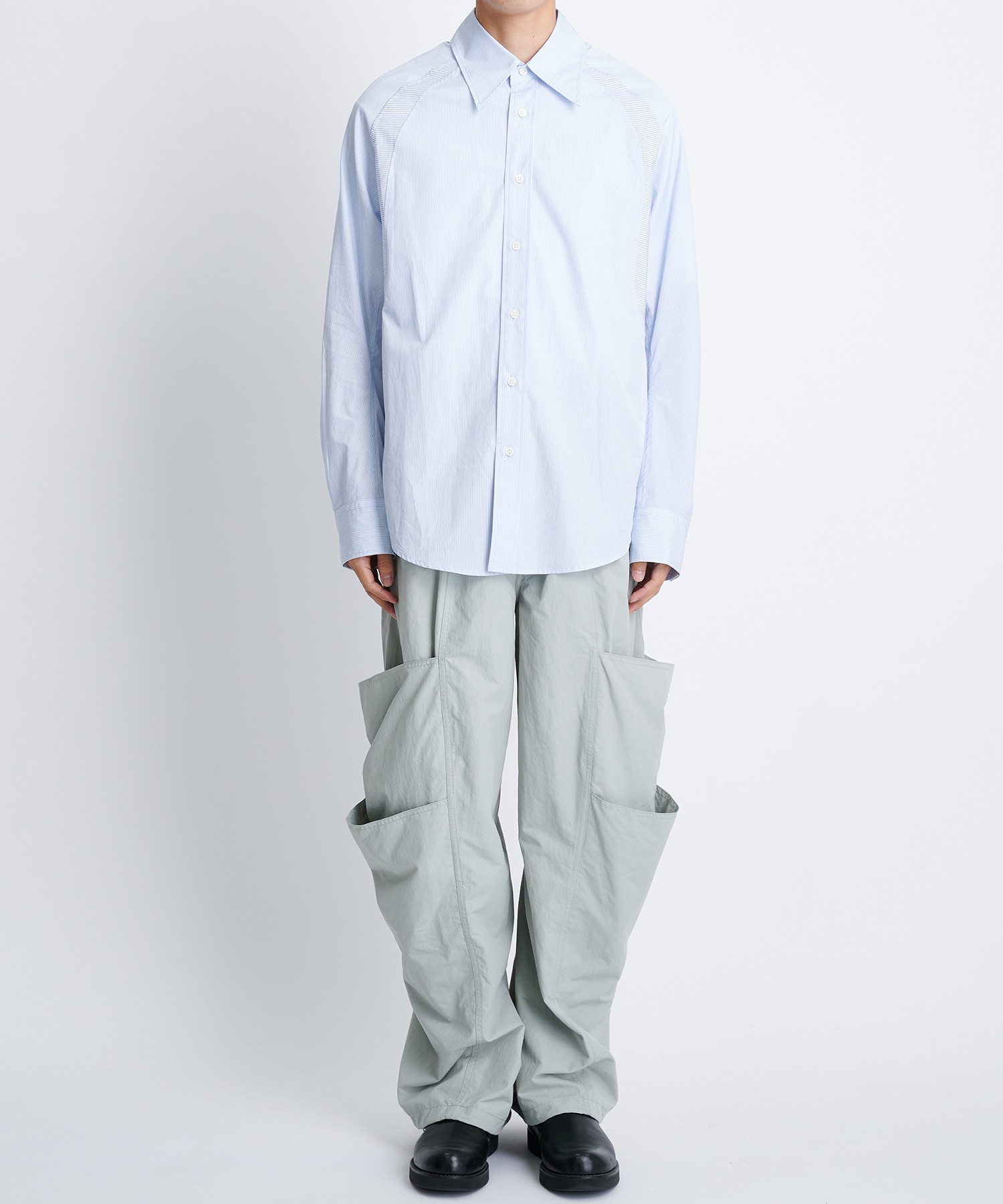 別注>STUDIOUS CURVED UTILITY WIDE PANTS｜NVRFRGT