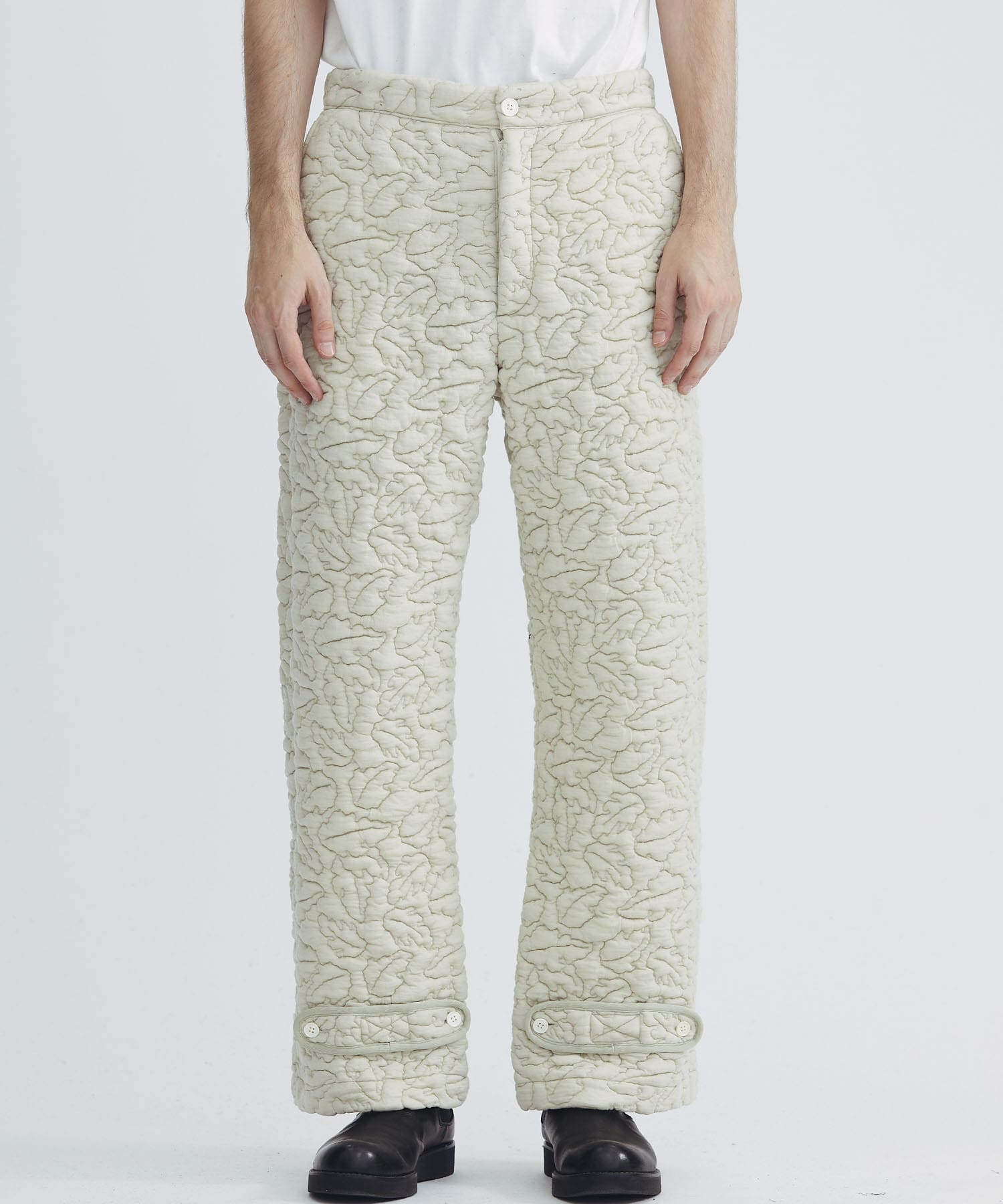 Leaves Quilted Jacquard Trousers MATSUFUJI