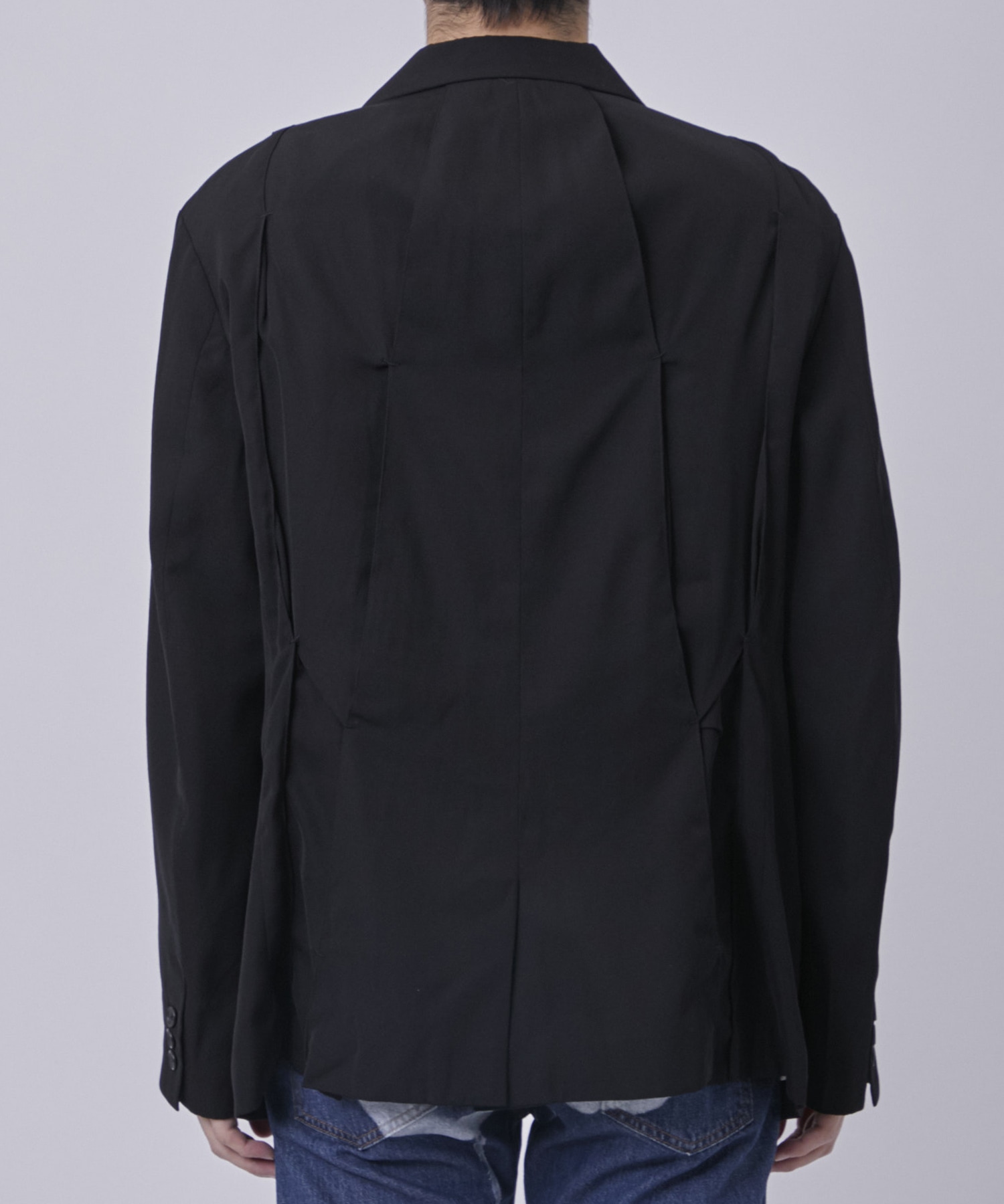 Pleat-detail single-breasted jacket KHOKI