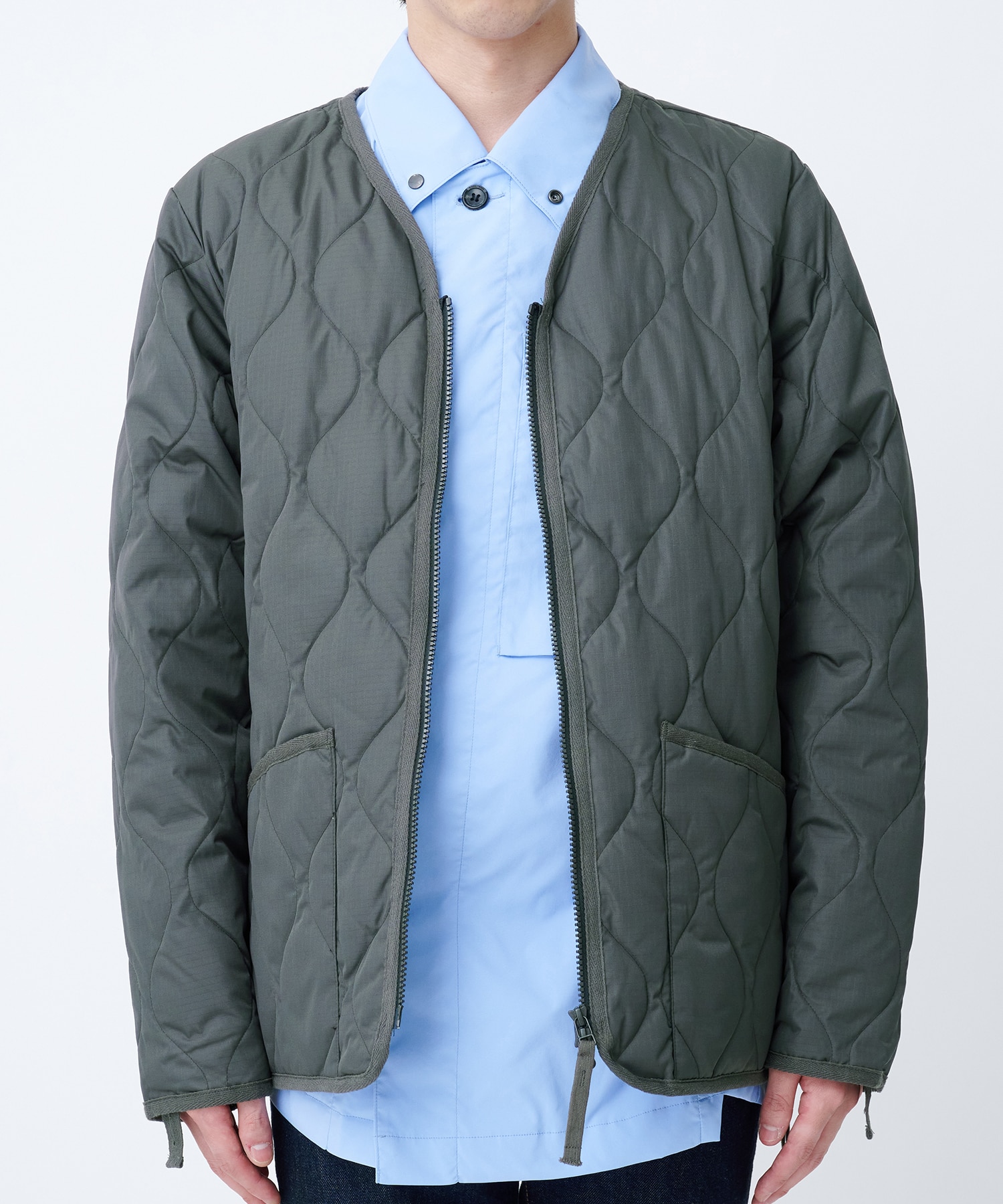 MILITARY W-ZIP V NECK DOWN JKT TAION/TAION EXTRA