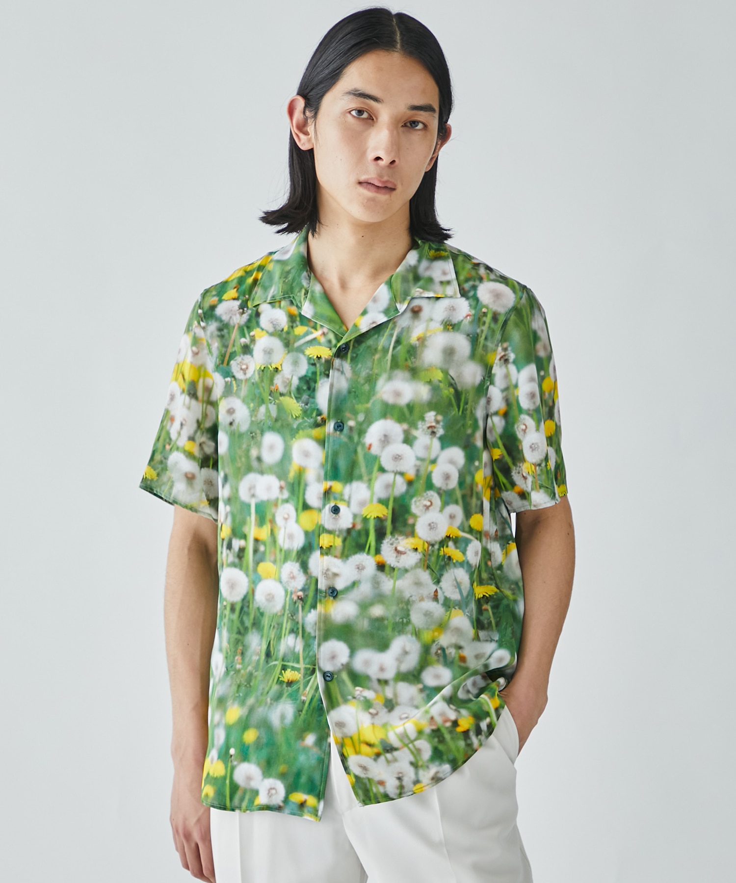 PRINT OPEN COLLAR SHIRT MASU
