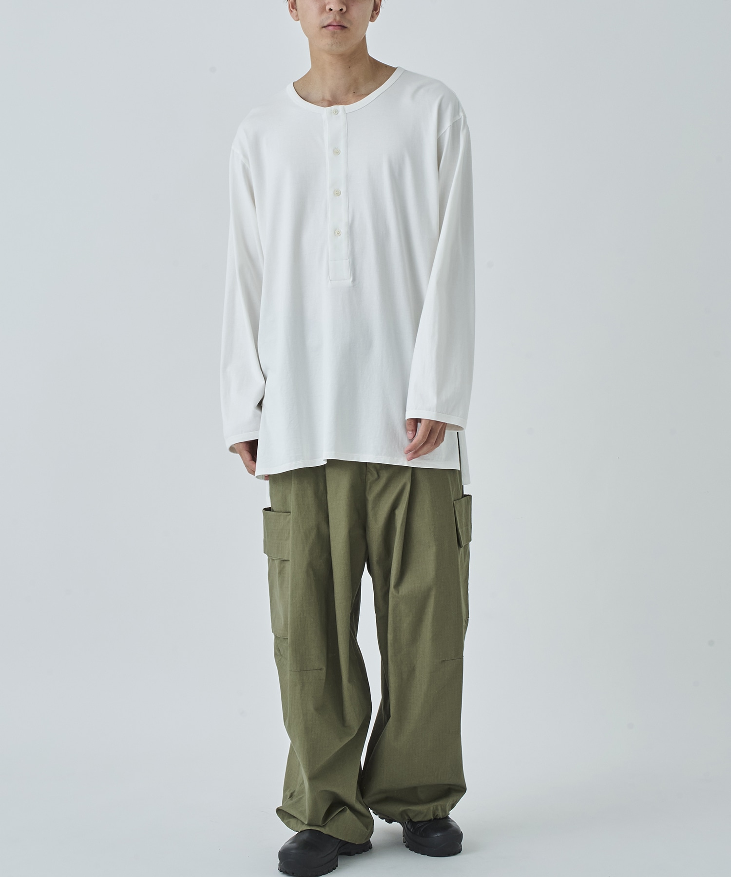 Henley Neck Long Sleeve Shirt MATSUFUJI