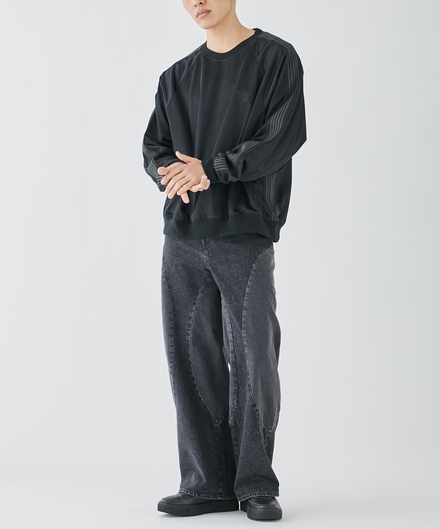 〈別注〉Track L/S Crew Nack/Mesh