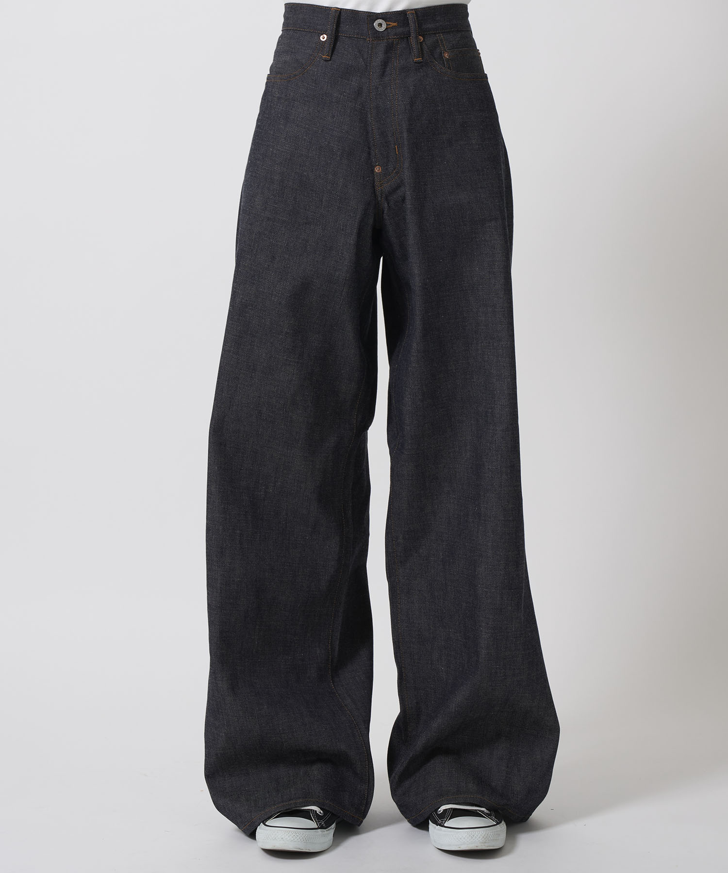 MODERN WIDE DENIM TROUSERS SUGARHILL