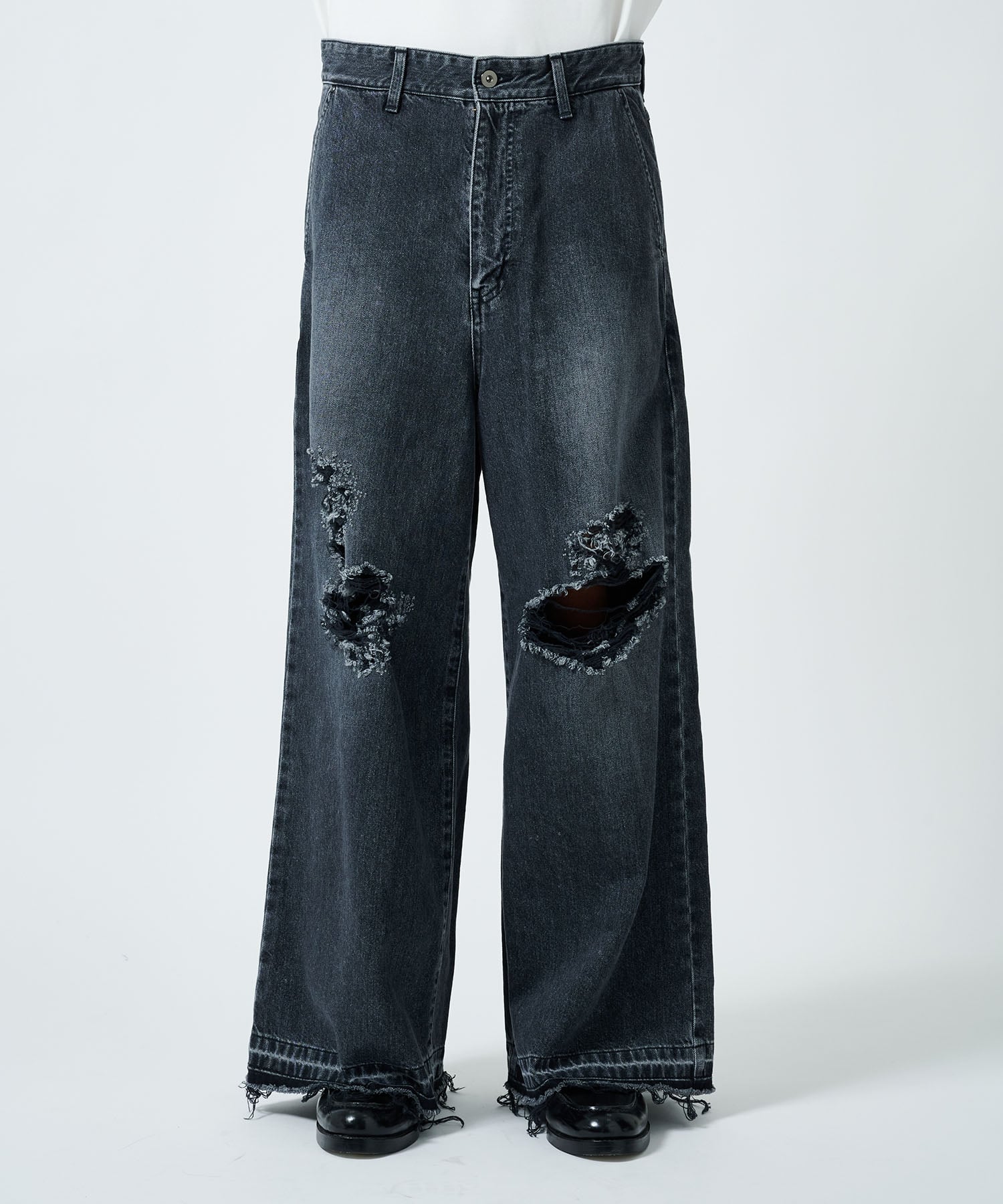 DAMAGE BAGGY DENIM PANTS JUHA