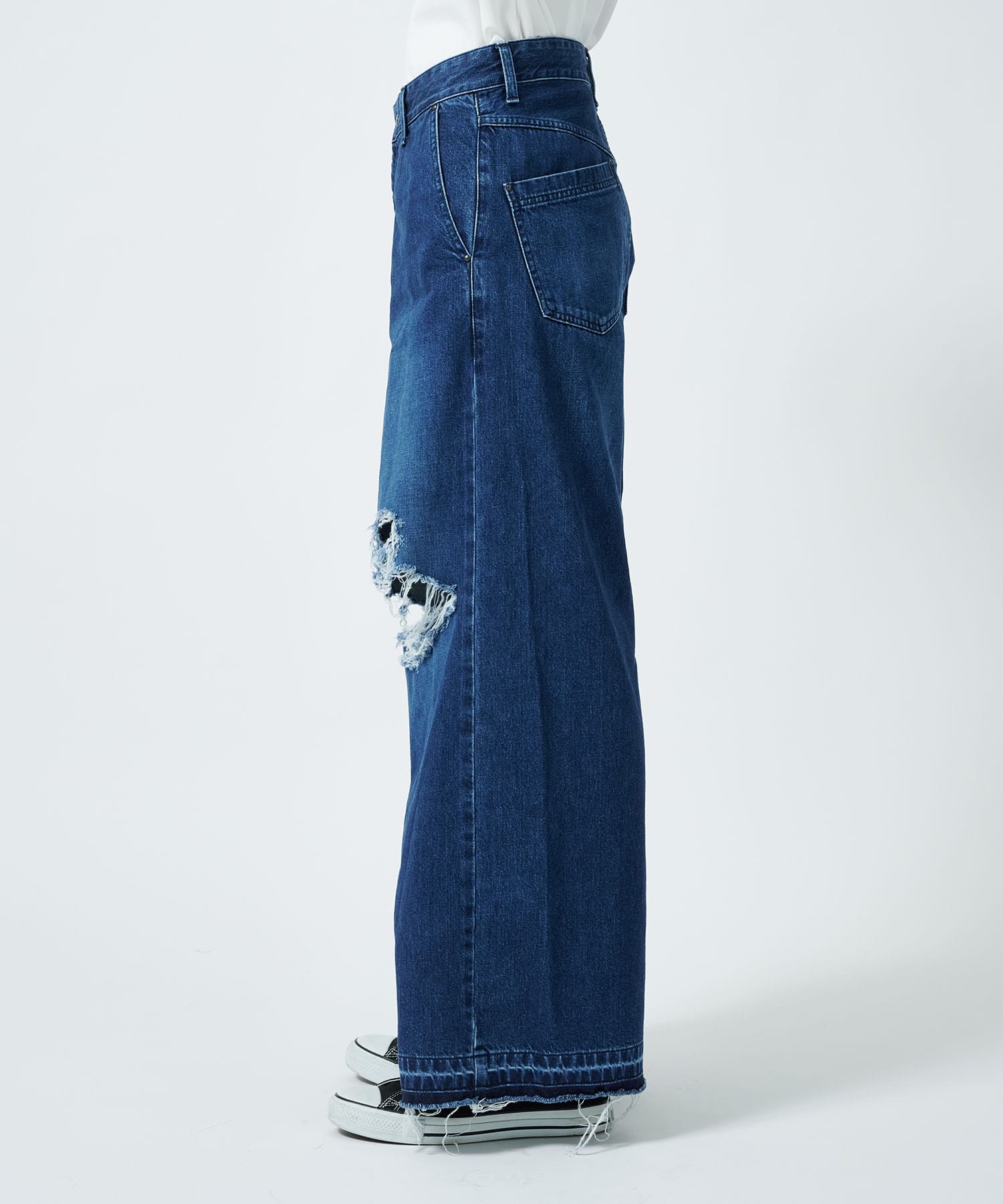 DAMAGE BAGGY DENIM PANTS JUHA