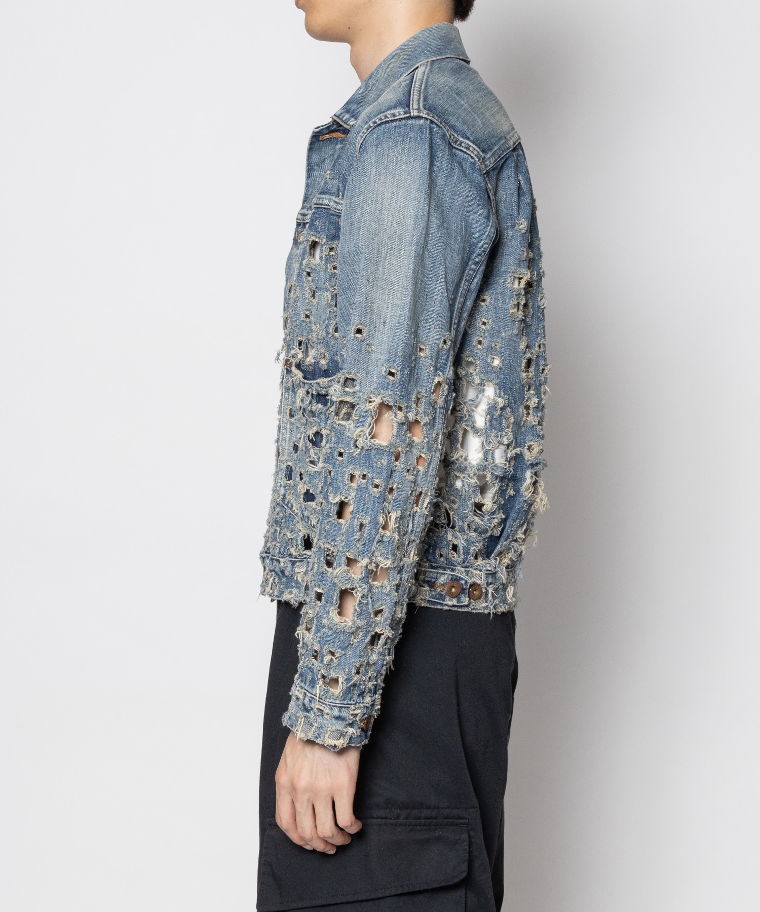 CRUSHED MODERN DENIM JACKET SUGARHILL