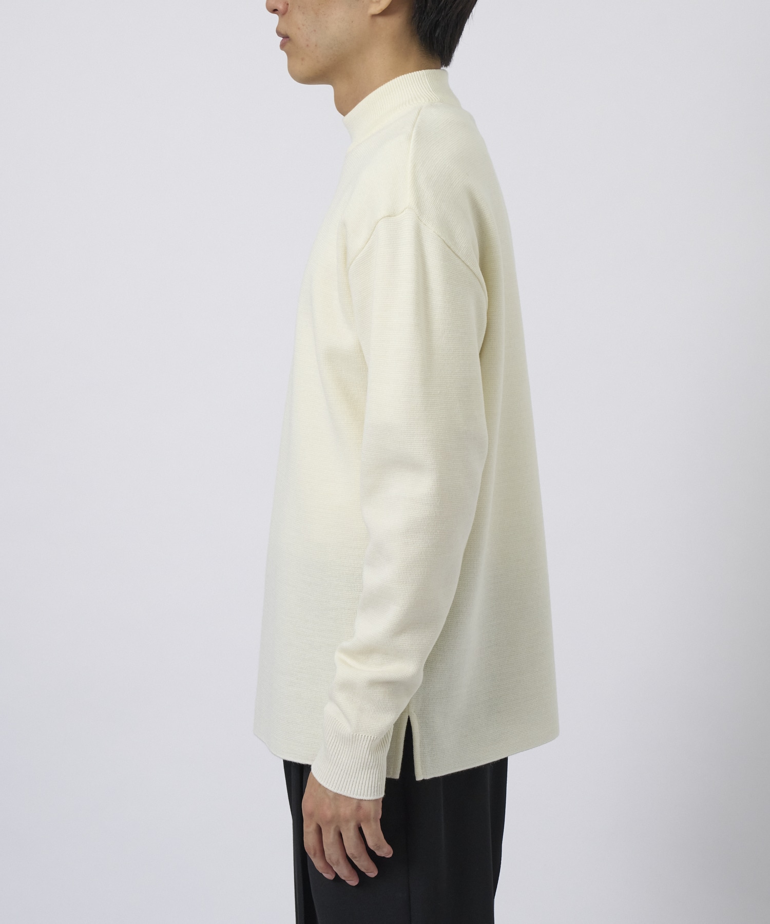 WOOL MILANO RIB MOCK NECK KNIT STUDIOUS