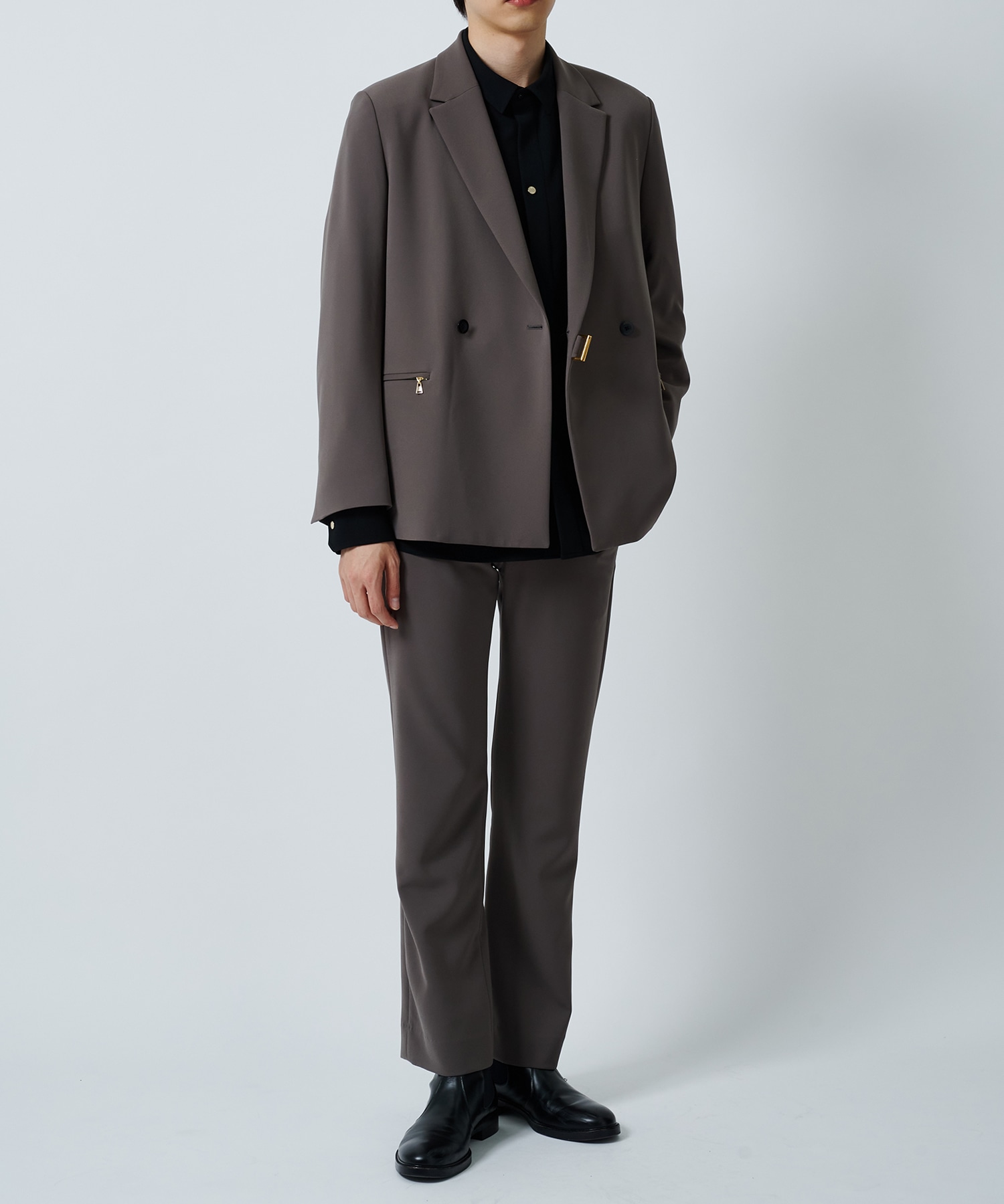 Double Cloth Straight Pant with Long Belt CULLNI