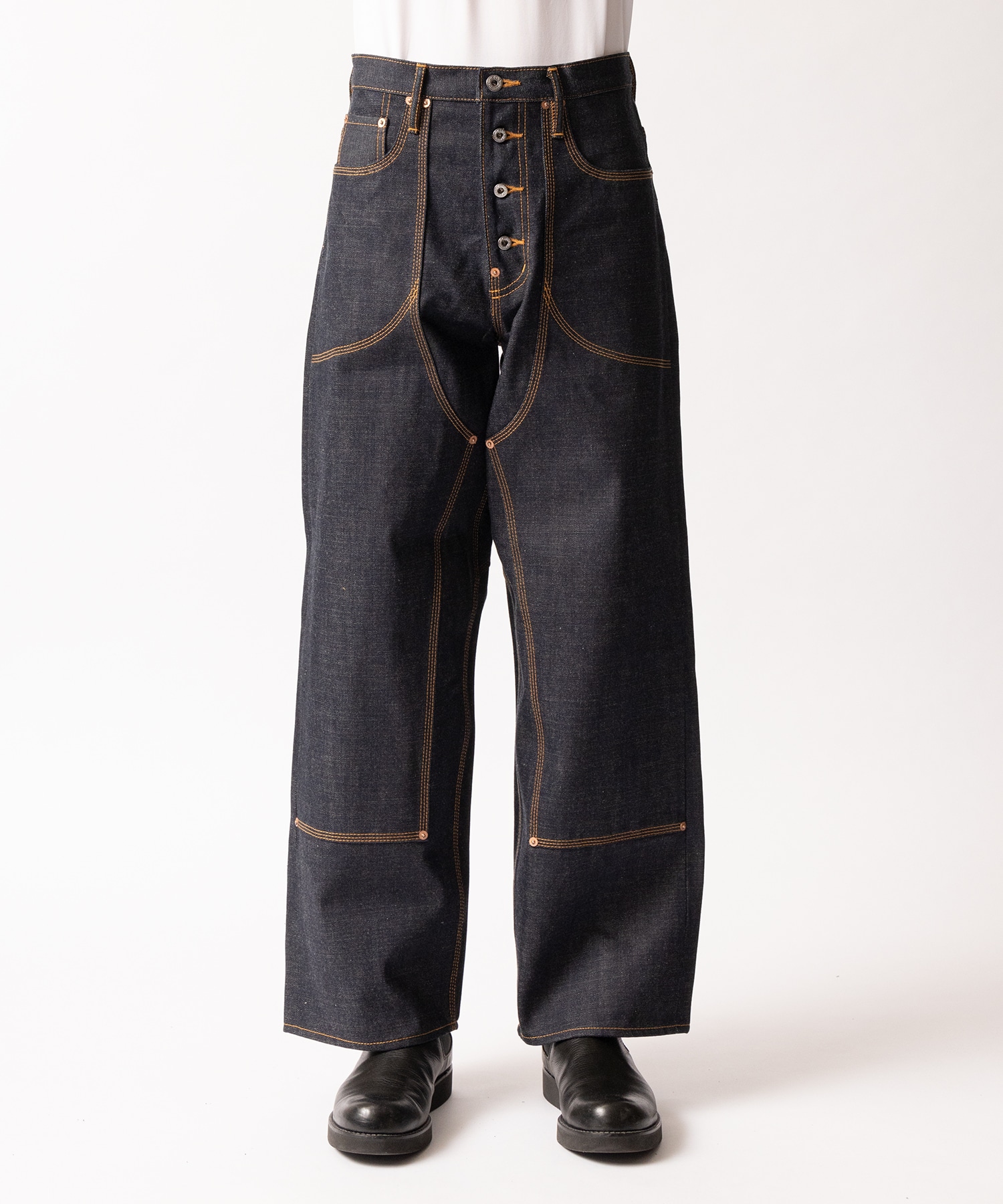 CLASSIC DOUBLE KNEE DENIM PANTS SUGARHILL