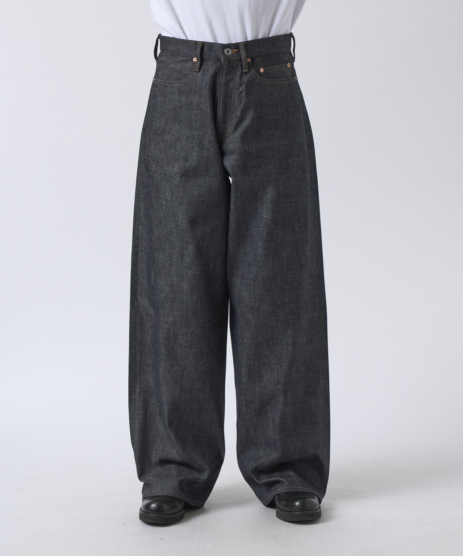 MODERN DENIM TROUSERS WIDE CUT SUGARHILL