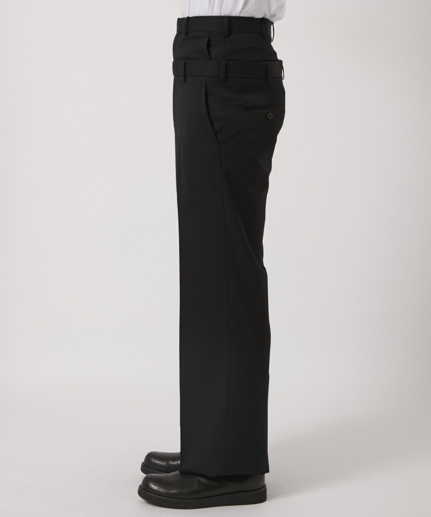 WOOL GABARDINE DOUBLE STACKED TROUSERS JOHN LAWRENCE SULLIVAN