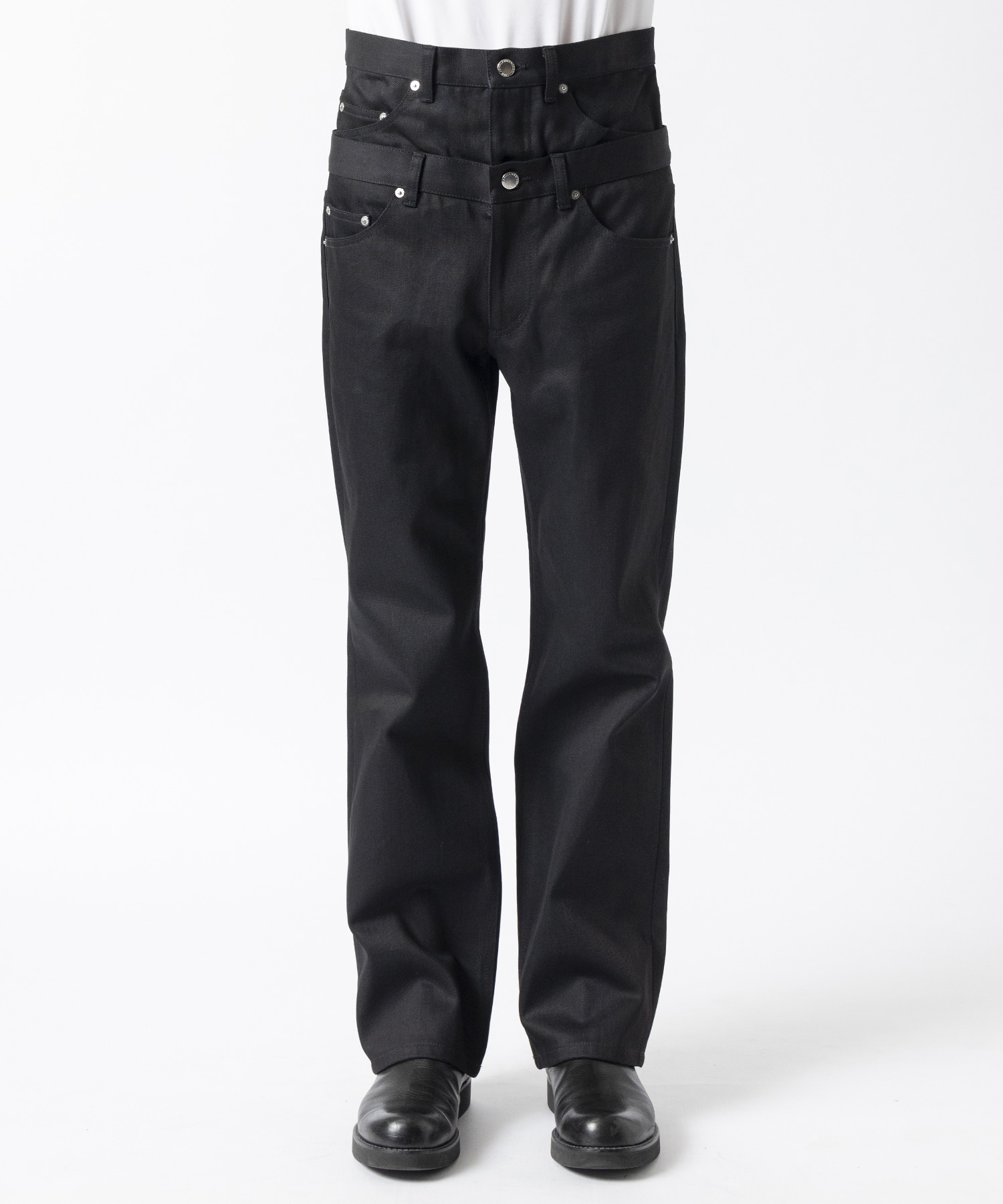 RIGID DENIM DOUBLE STACKED JEANS JOHN LAWRENCE SULLIVAN