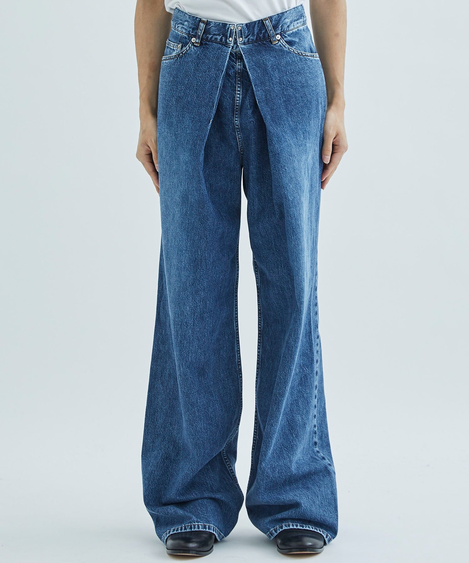 WASHED DENIM WIDE PANTS JOHN LAWRENCE SULLIVAN