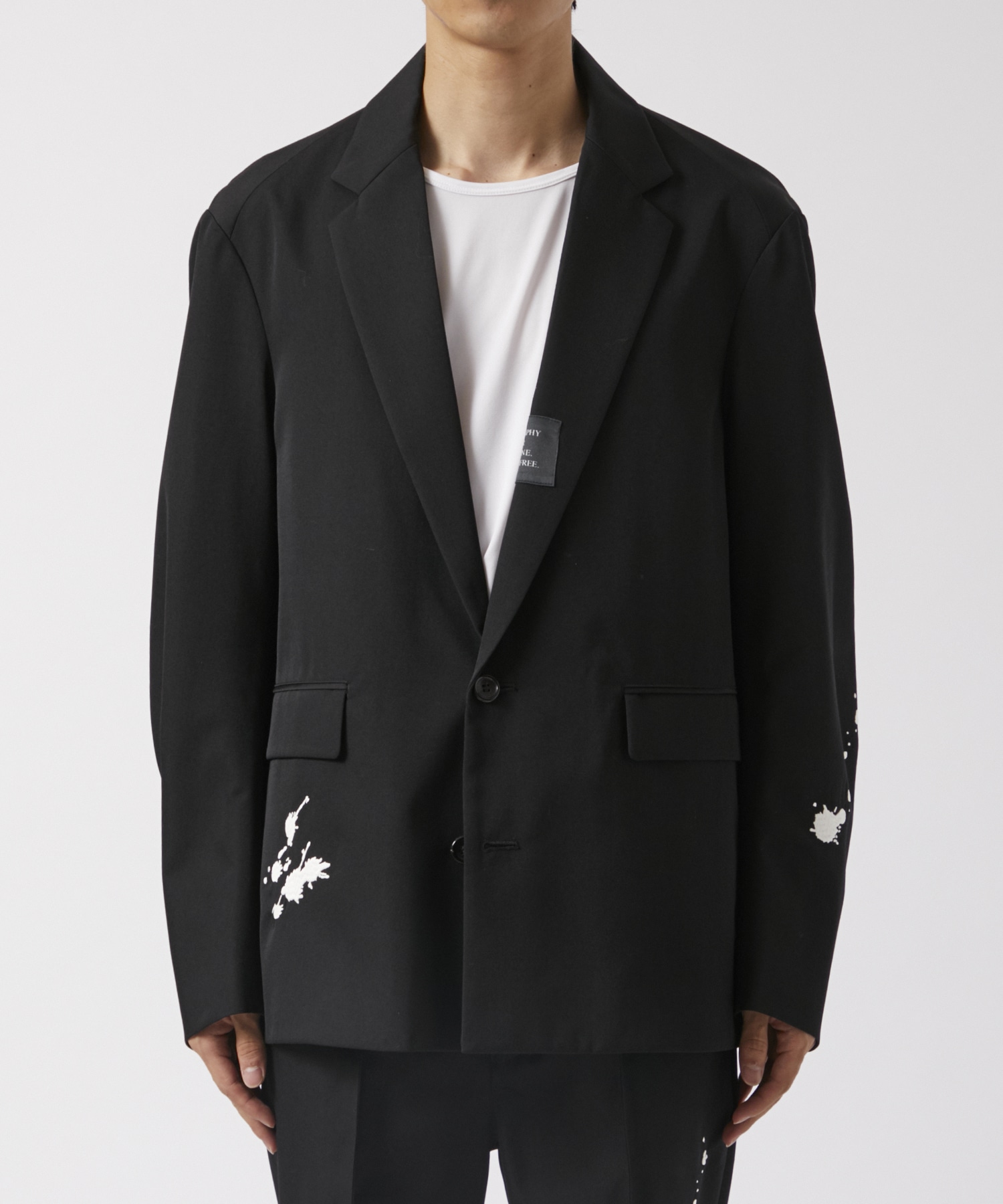 WOVEN EMBROIDERY JACKET ALMOSTBLACK