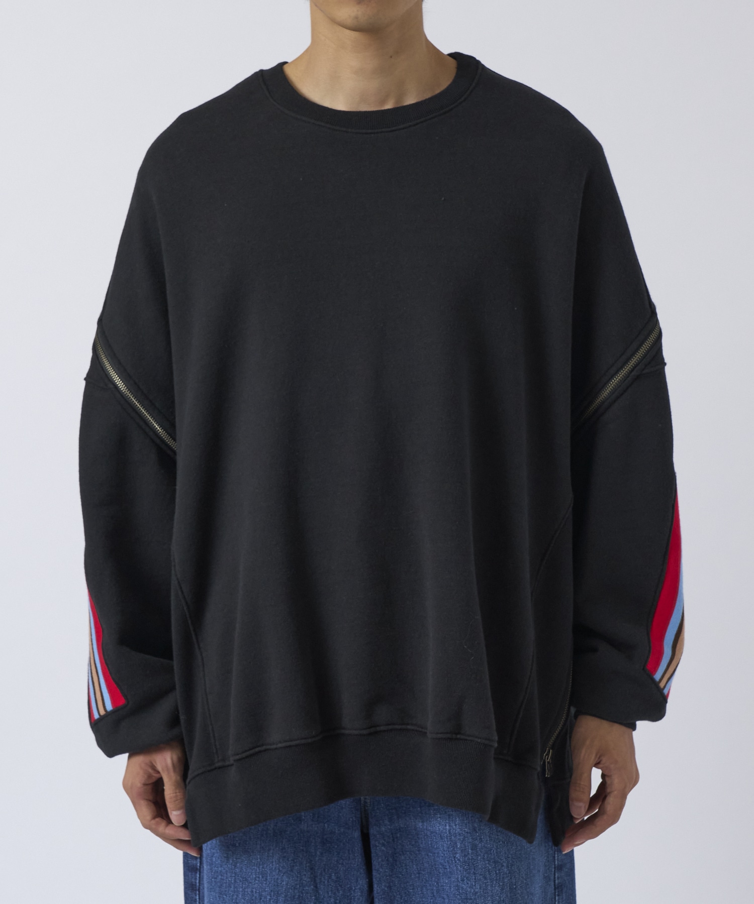 ZIPPER RIB SWEAT