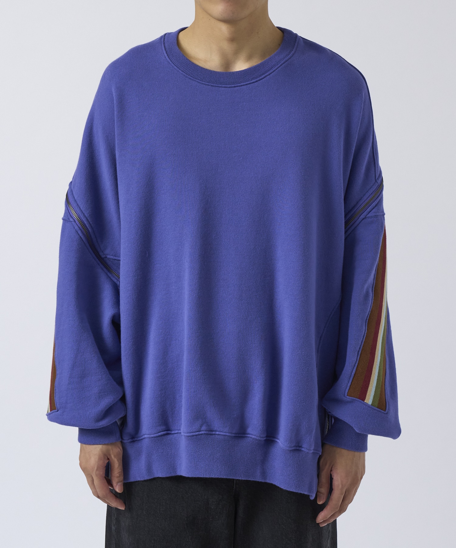 ZIPPER RIB SWEAT