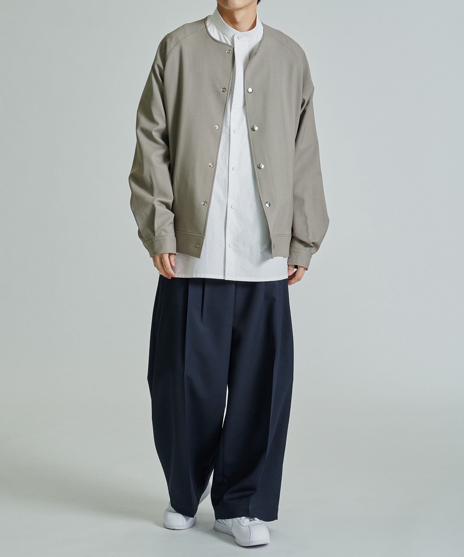 RERACS COLLARLESS RAGLAN BLOUSON THE RERACS