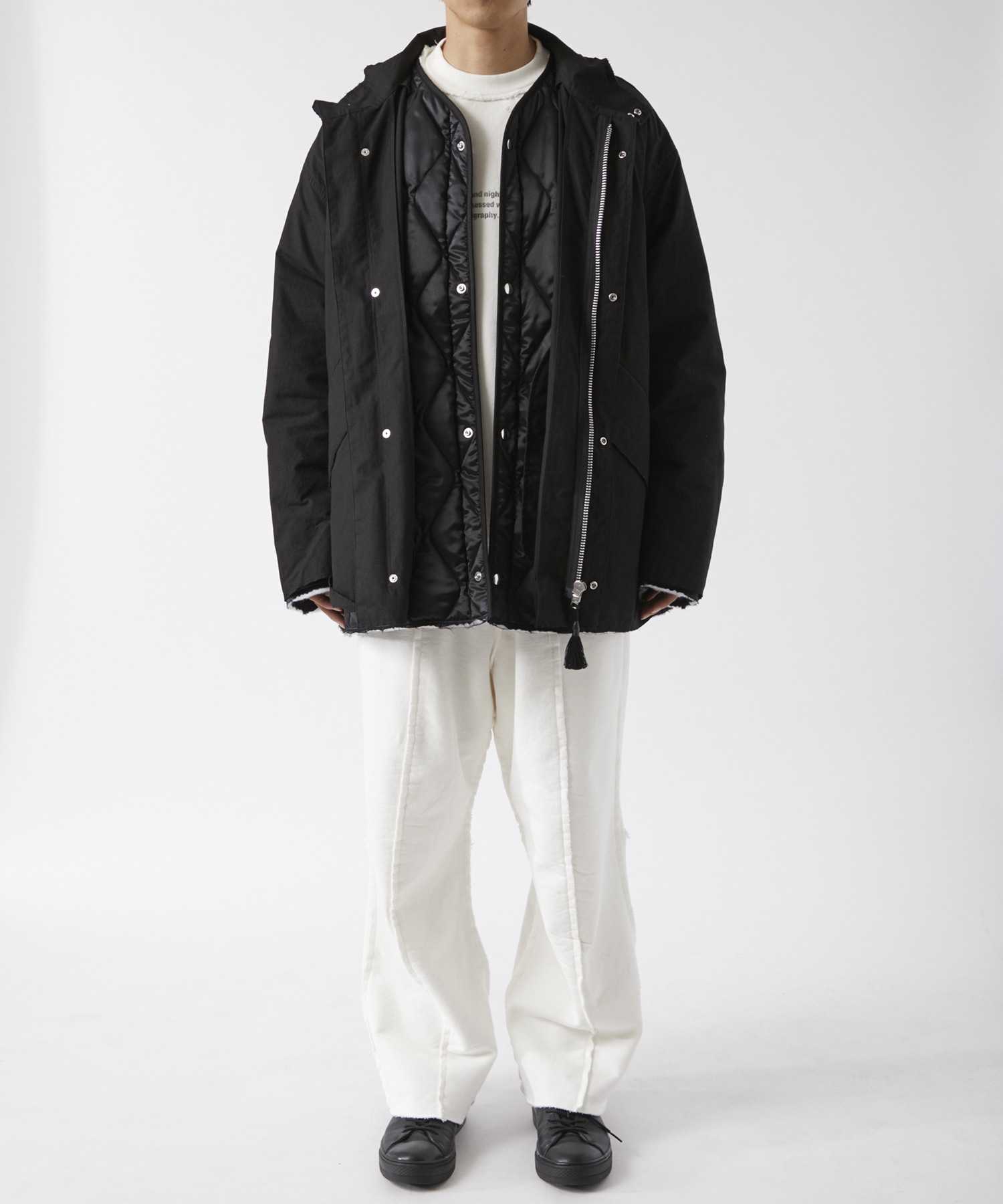 WOVEN CUT OFF REMOVAL 65 MODS BLOUSON ALMOSTBLACK