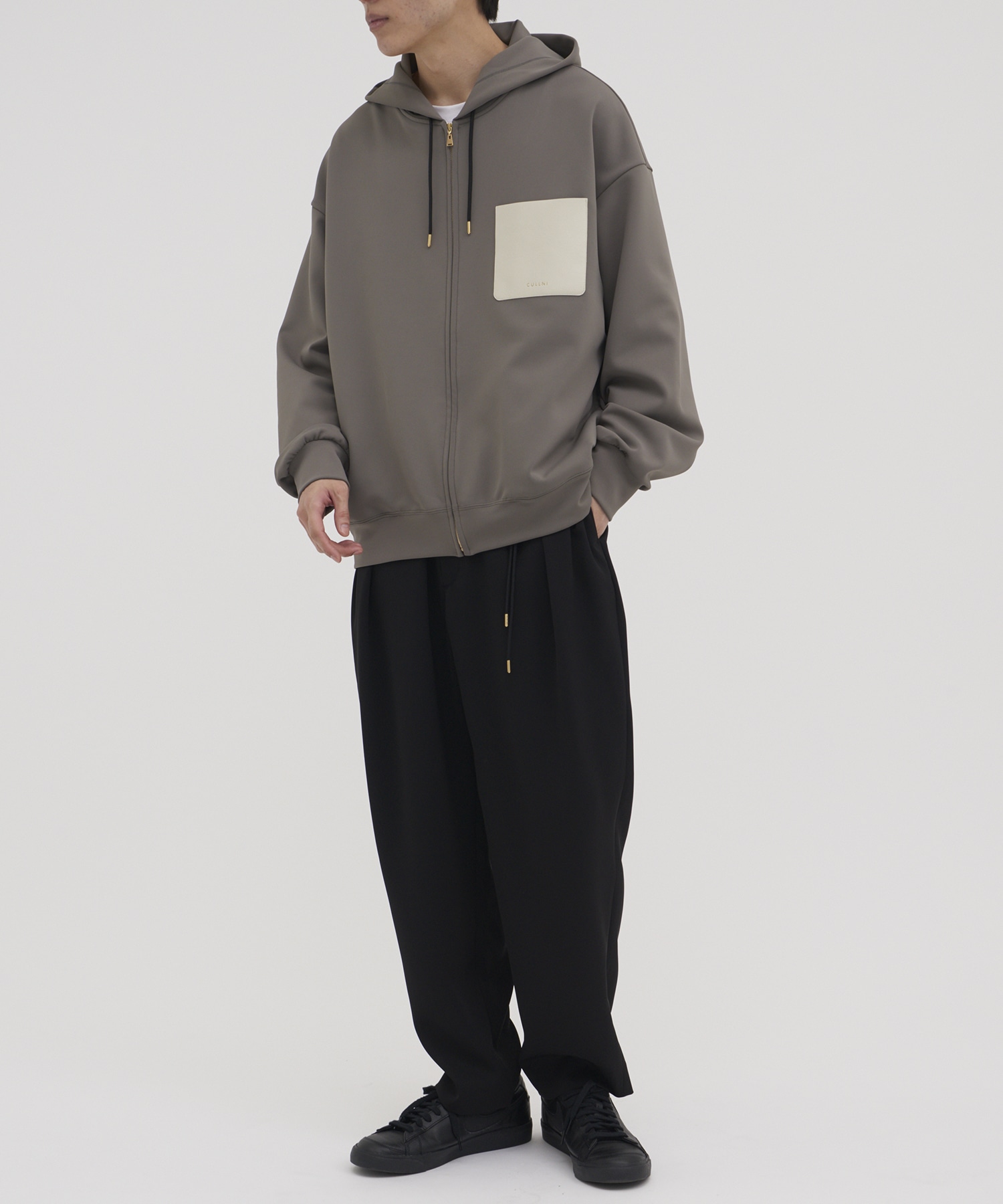 CULLNI クルニ ×STUDIOUS 別注レイヤードZIPポケットスエット