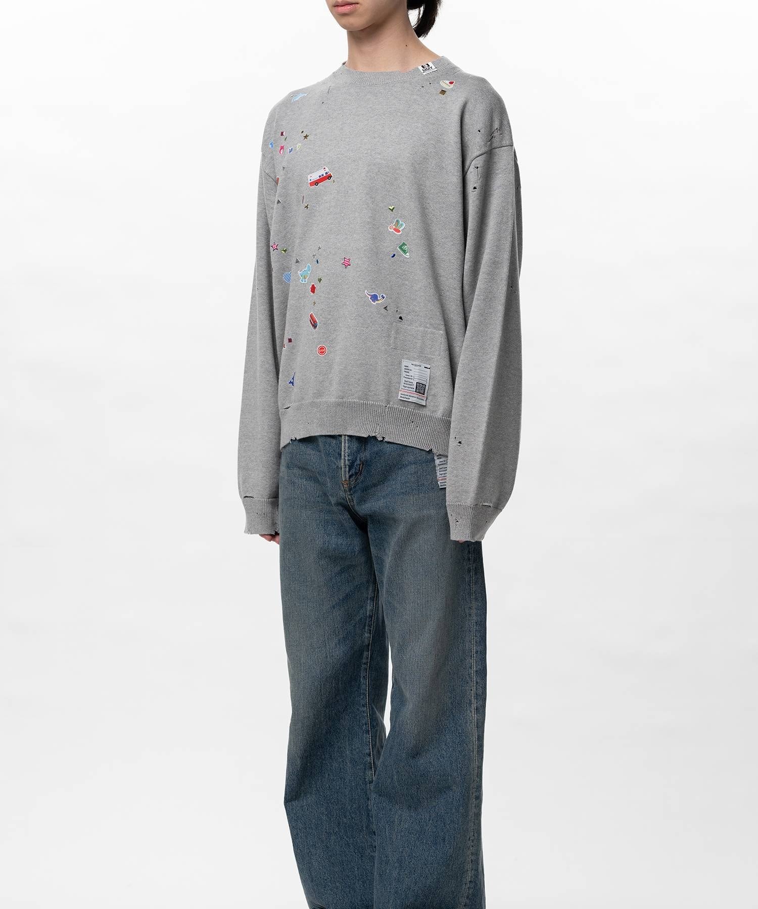 KIDS STICKER KNIT PULLOVER Maison MIHARA YASUHIRO