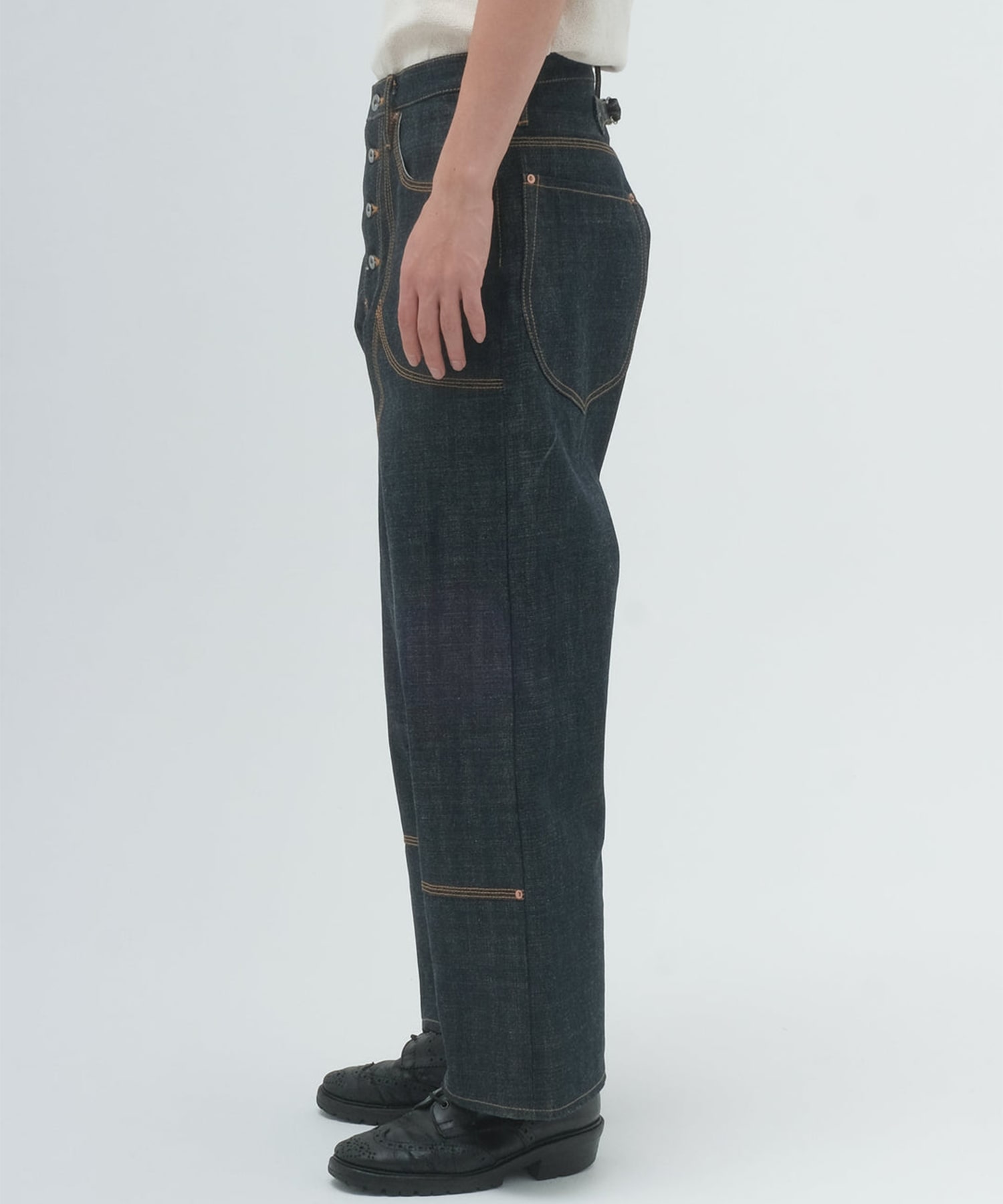 CLASSIC DOUBLE KNEEDENIM PANTS SUGARHILL