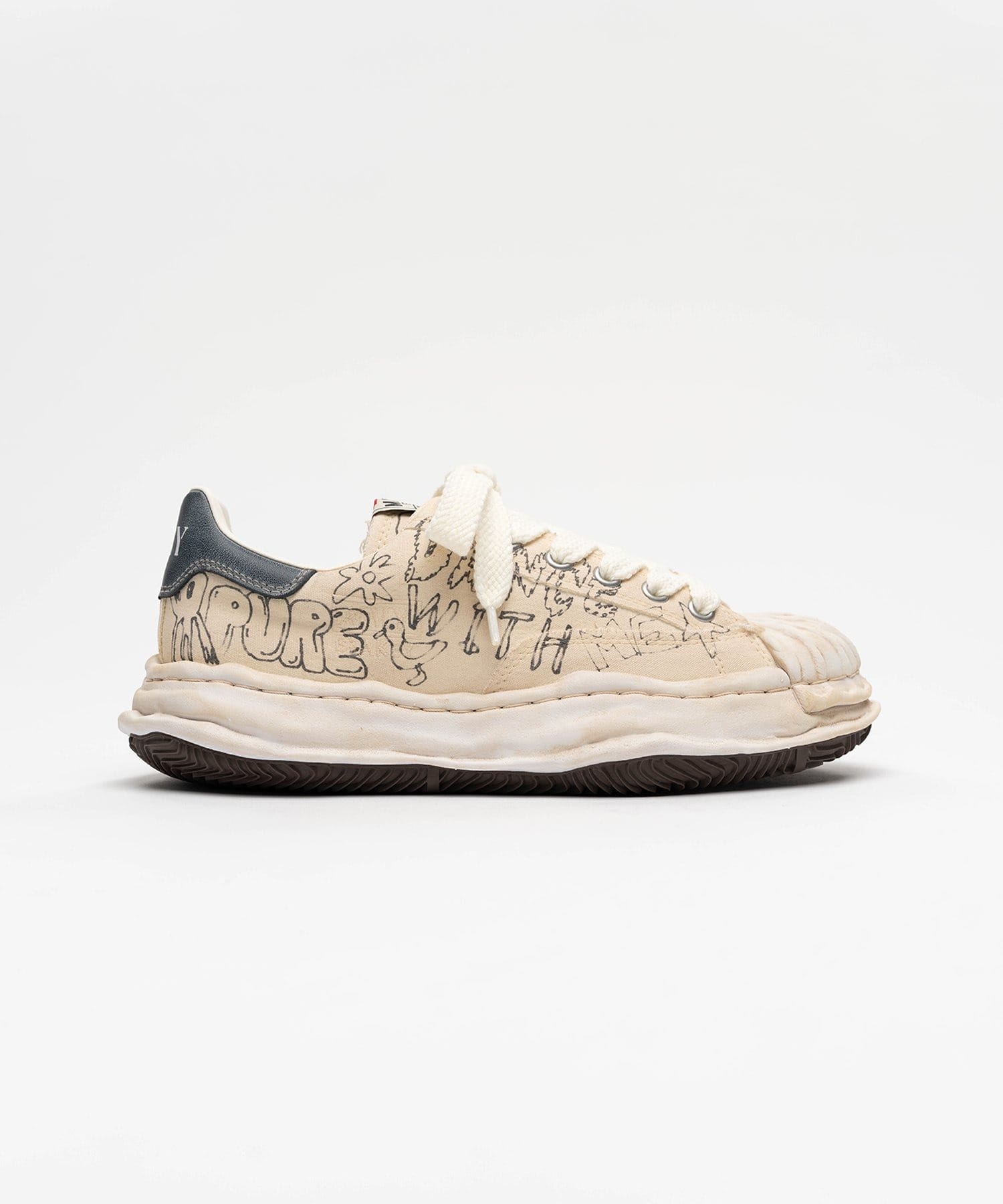 BLAKEY / original sole graffiti printed canvas Low -Top Maison MIHARA YASUHIRO