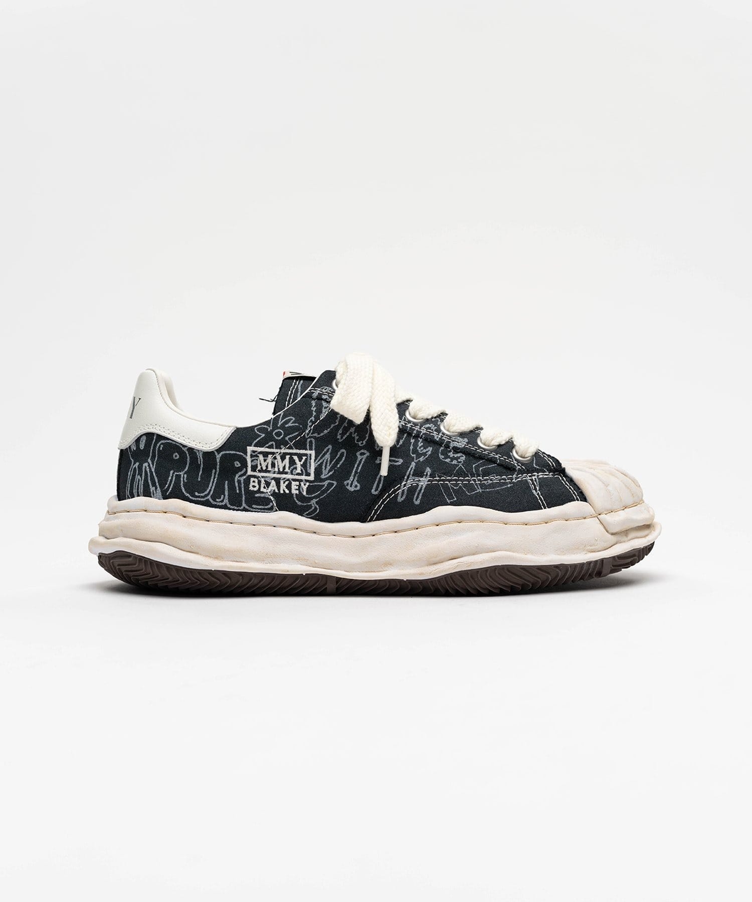 BLAKEY / original sole graffiti printed canvas Low -Top Maison MIHARA YASUHIRO
