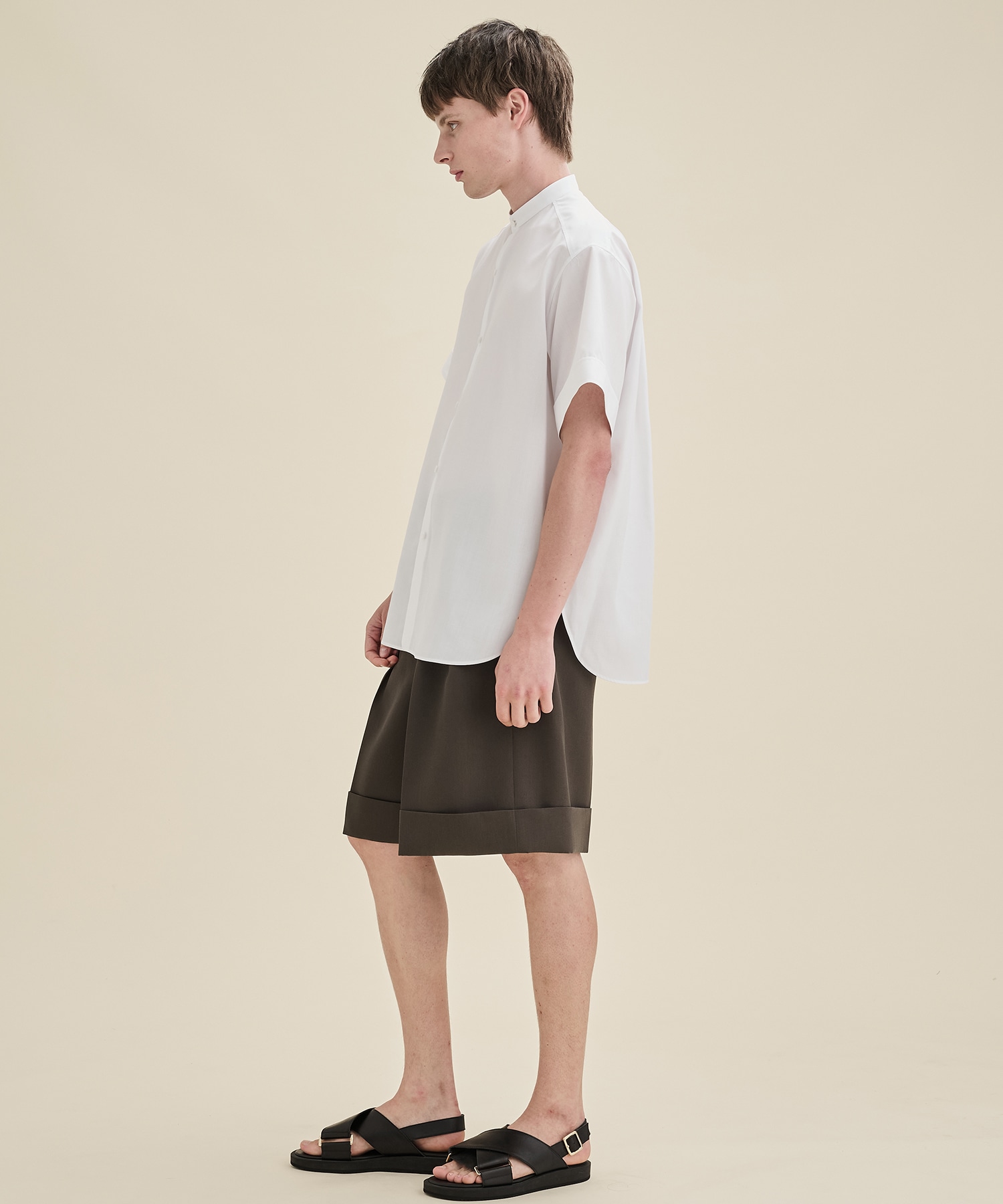 RERACS BAND COLLAR SHIRT SHORT SLEEVE THE RERACS