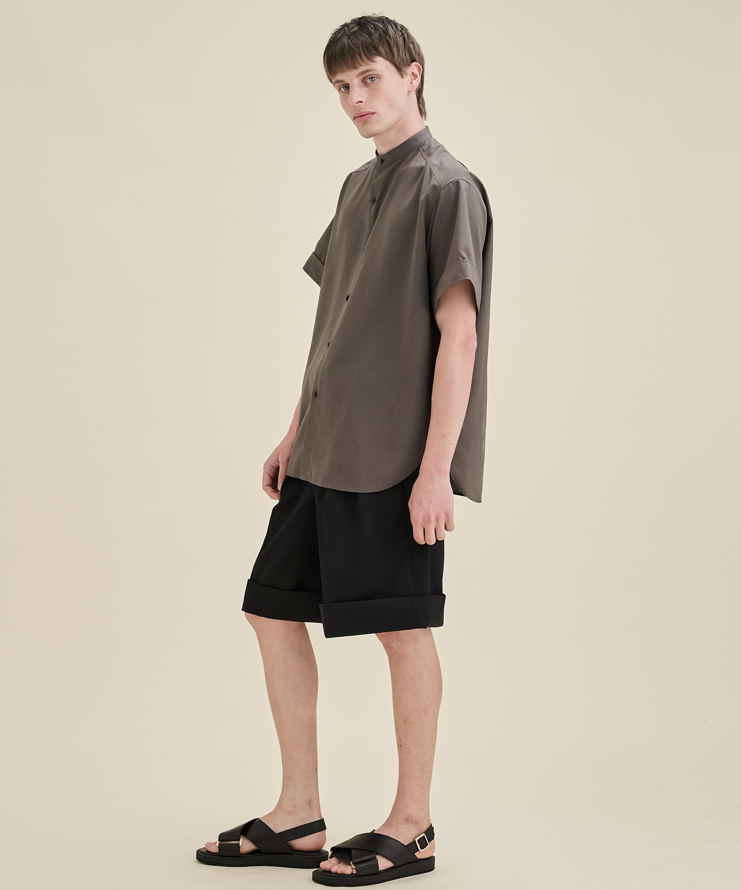 RERACS BAND COLLAR SHIRT SHORT SLEEVE THE RERACS