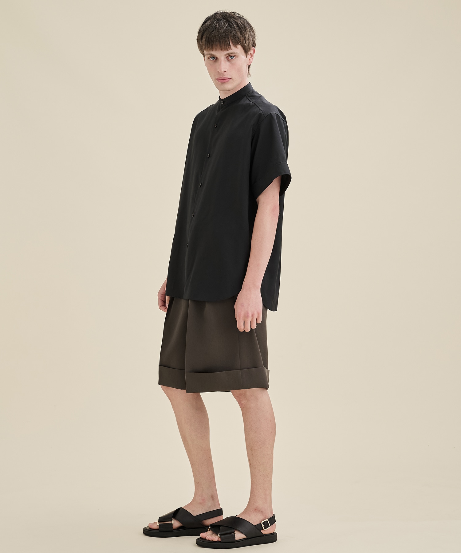 RERACS BAND COLLAR SHIRT SHORT SLEEVE THE RERACS