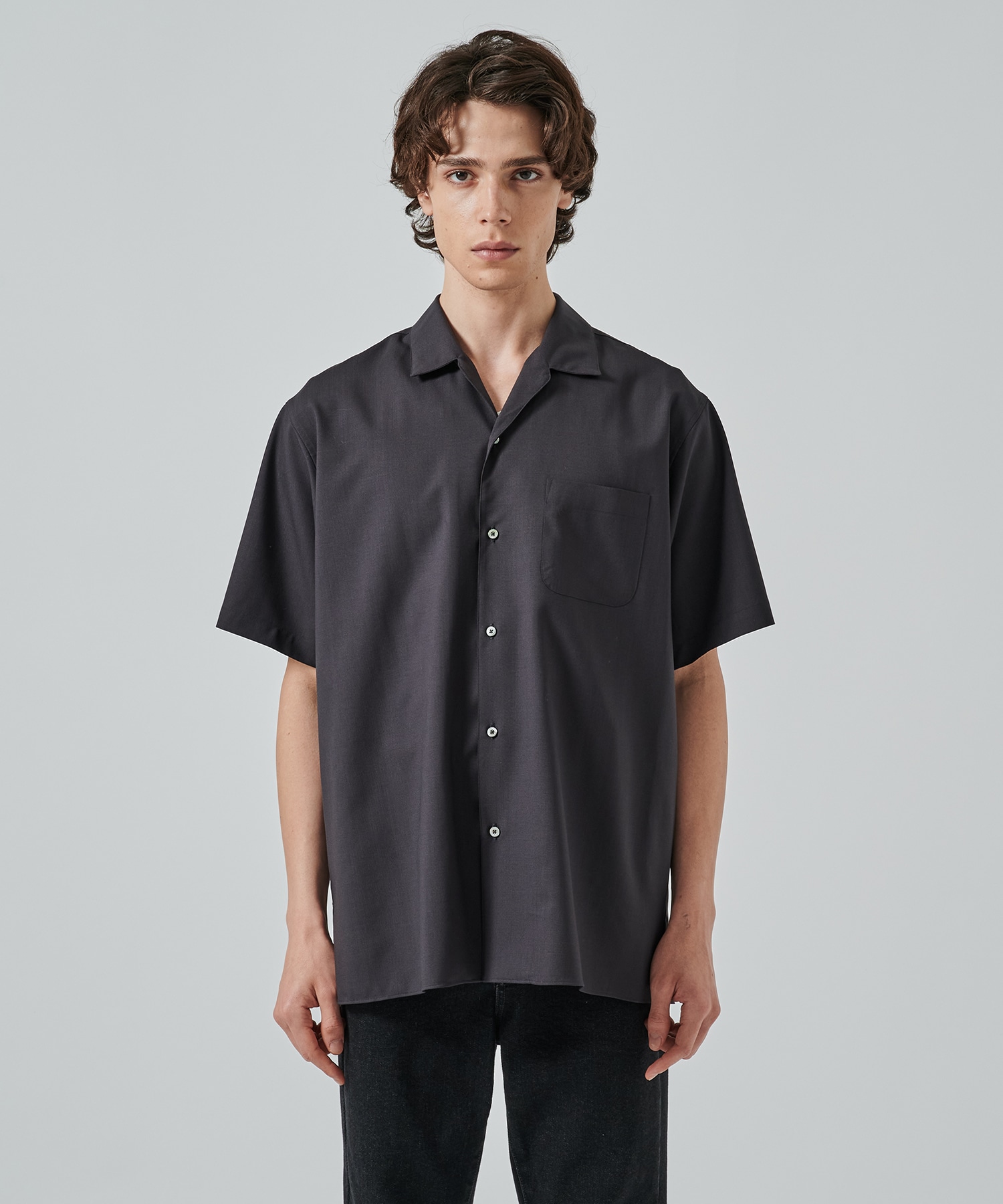 ITALIAN OPEN COLLAR S/S SHIRT MARKAWARE/marka