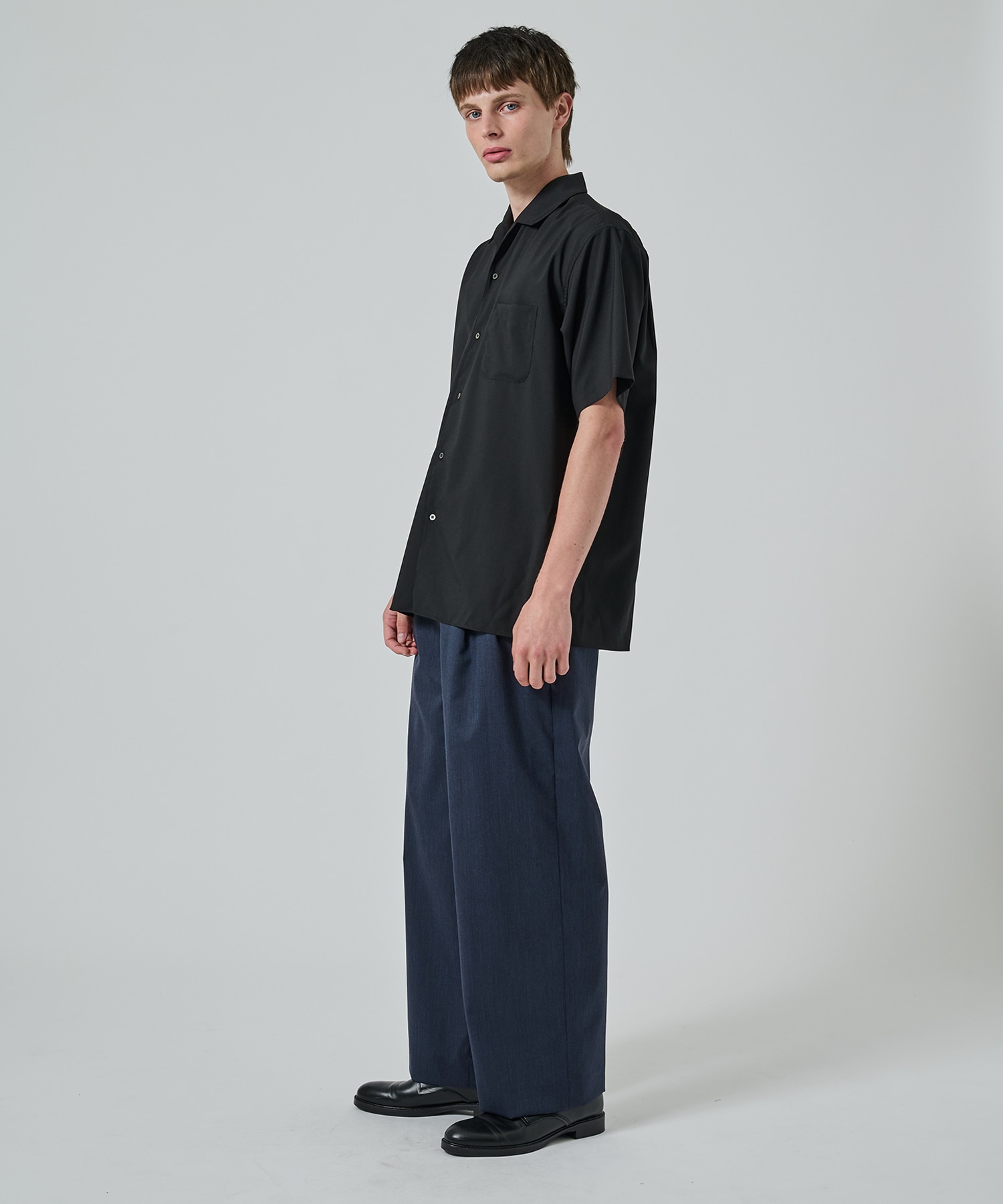 ITALIAN OPEN COLLAR S/S SHIRT 