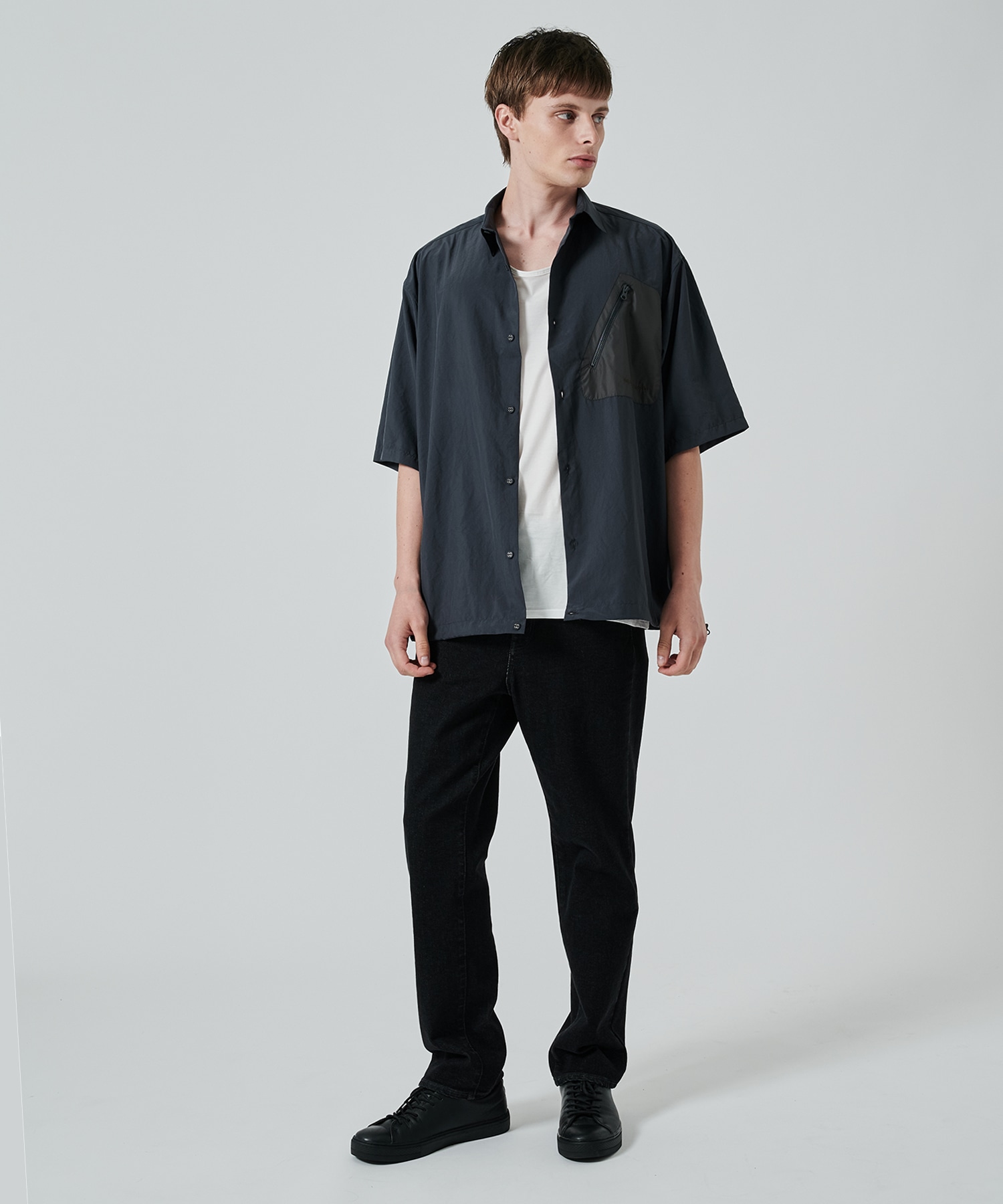 〈別注〉 DRAW CORD S/S POCKET SHIRTS White Mountaineering