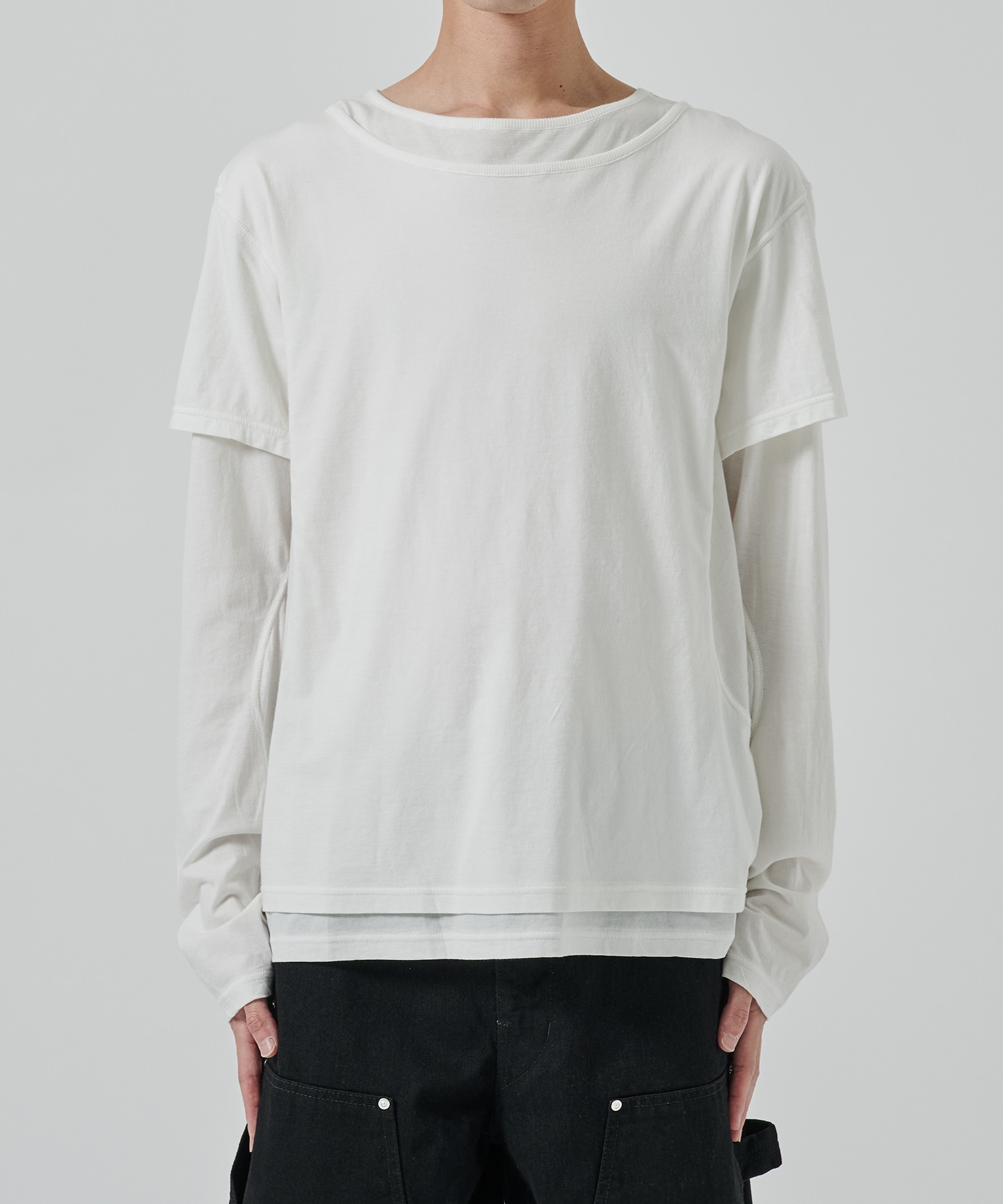 〈別注〉 DOUBLE LAYERD LONG SLEEVE TSHIRT NVRFRGT