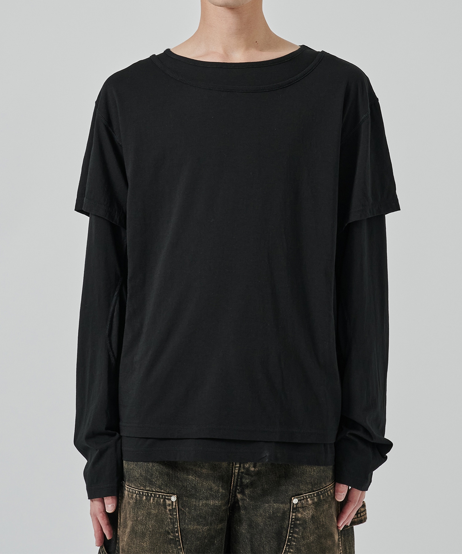 〈別注〉 DOUBLE LAYERD LONG SLEEVE TSHIRT NVRFRGT