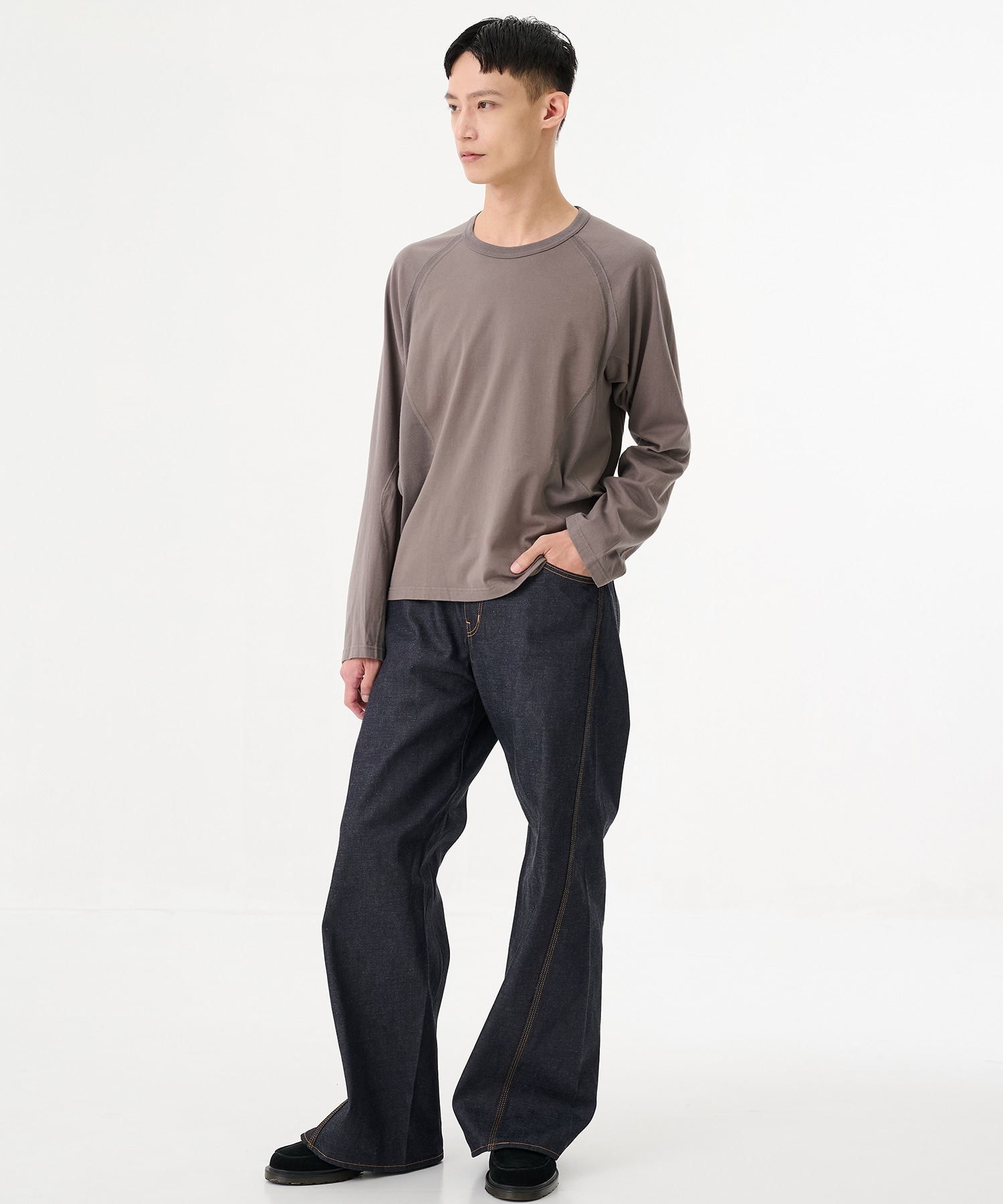 〈別注〉 PANELED LONG SLEEVE T-SHIRT NVRFRGT