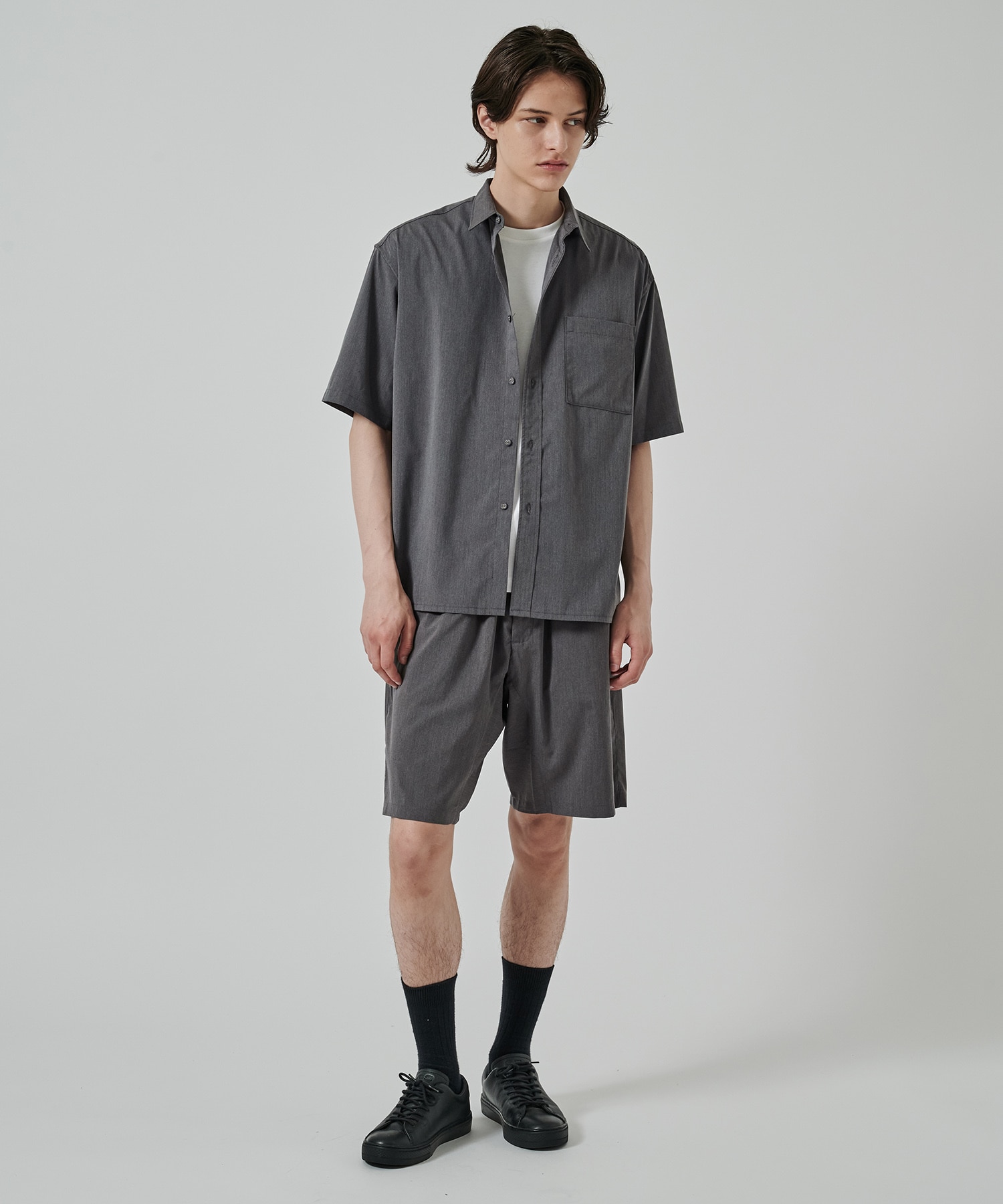 〈別注〉 DRAW CORD S/S POCKET SHIRTS White Mountaineering