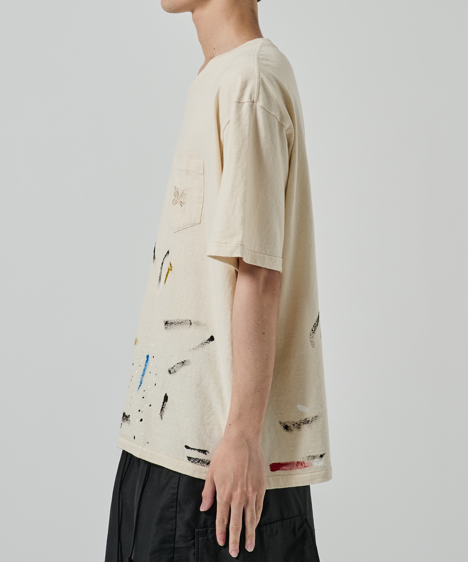 別注 Papillon Emb. Pocket S/S Tee NEEDLES