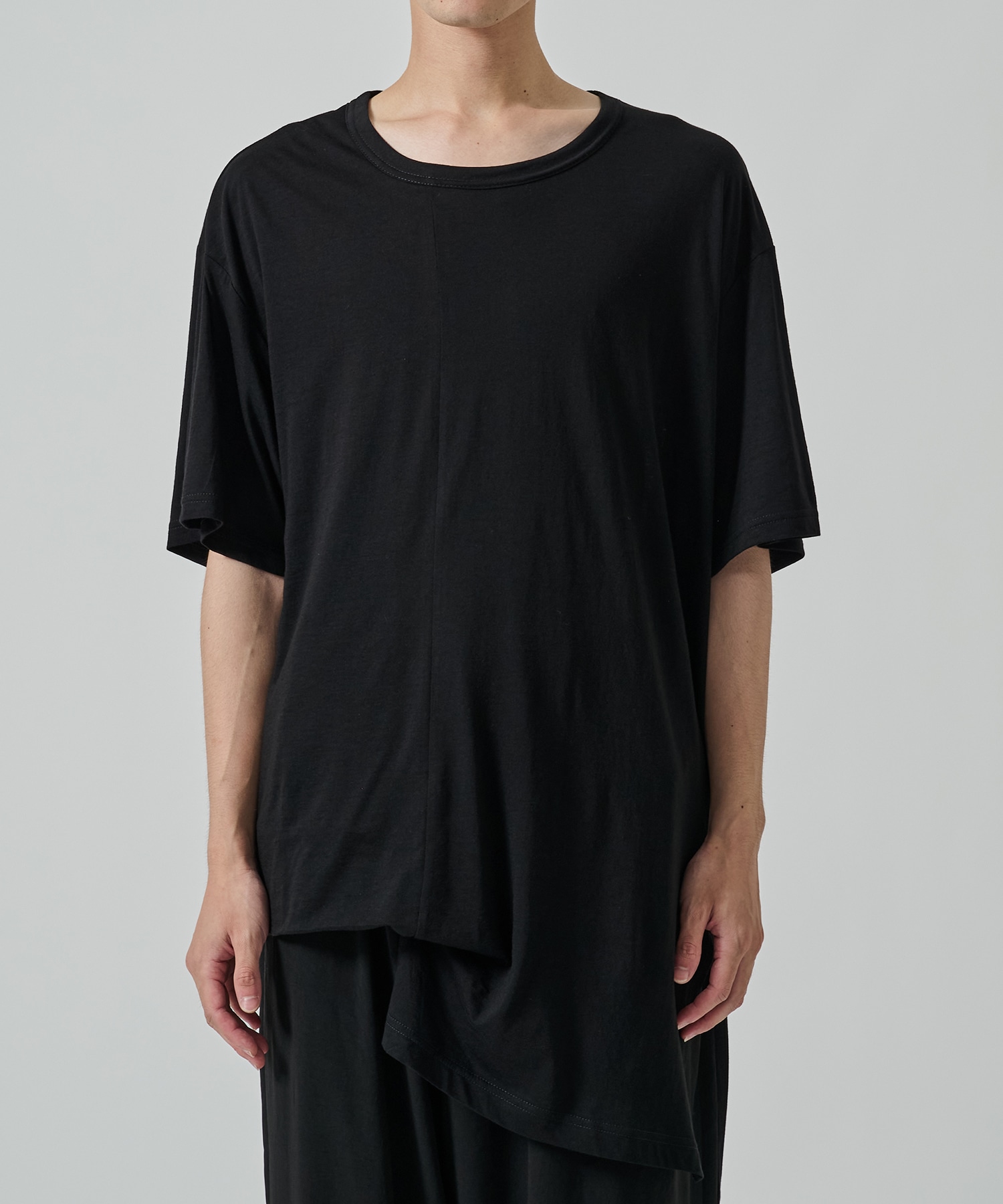 60/1綿裾変形丸首半袖T Yohji Yamamoto