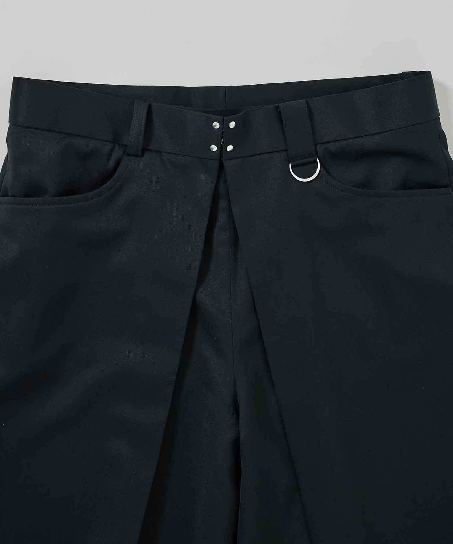 別注 SUMMER WOOL GABARDINE FOLDED WIDE TROUSERS JOHN LAWRENCE SULLIVAN