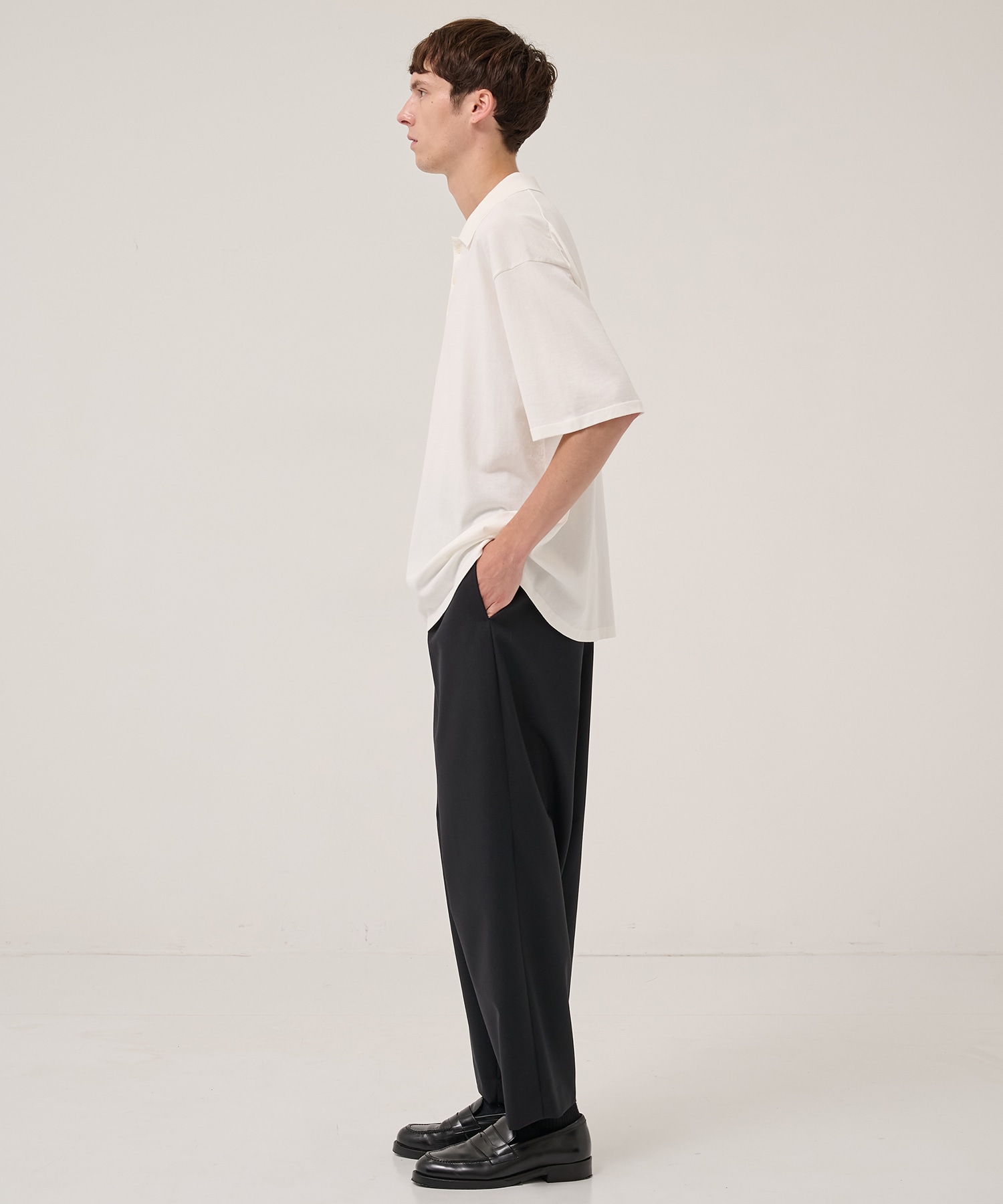 WOOL TORPICAL LOOSE FIT PANTS ATON