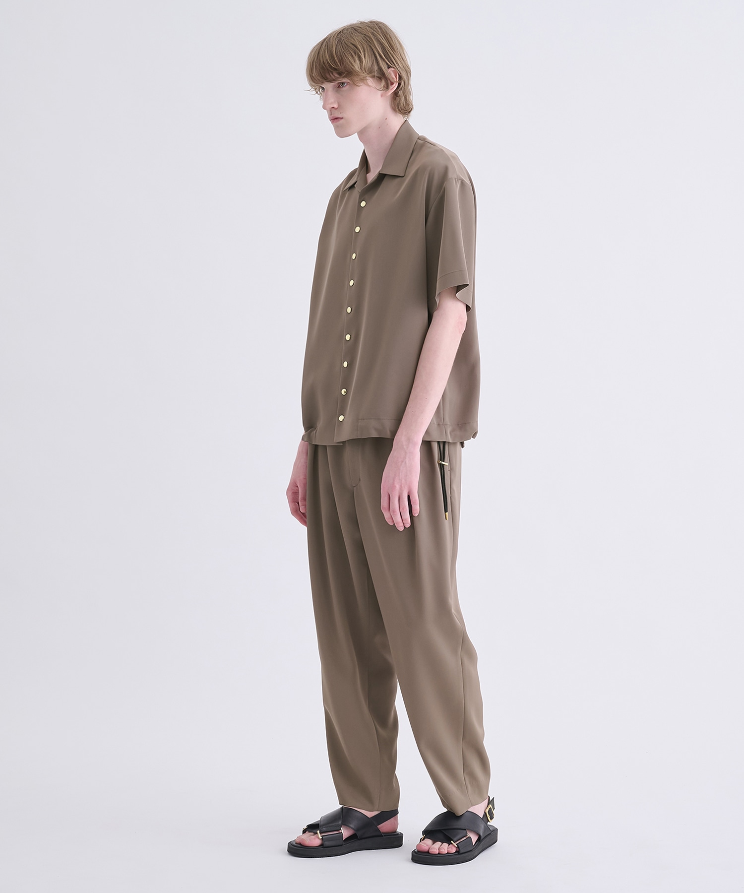 Dry Stretch Twill Drawstring Open Coller Short Sleeve Jaket CULLNI