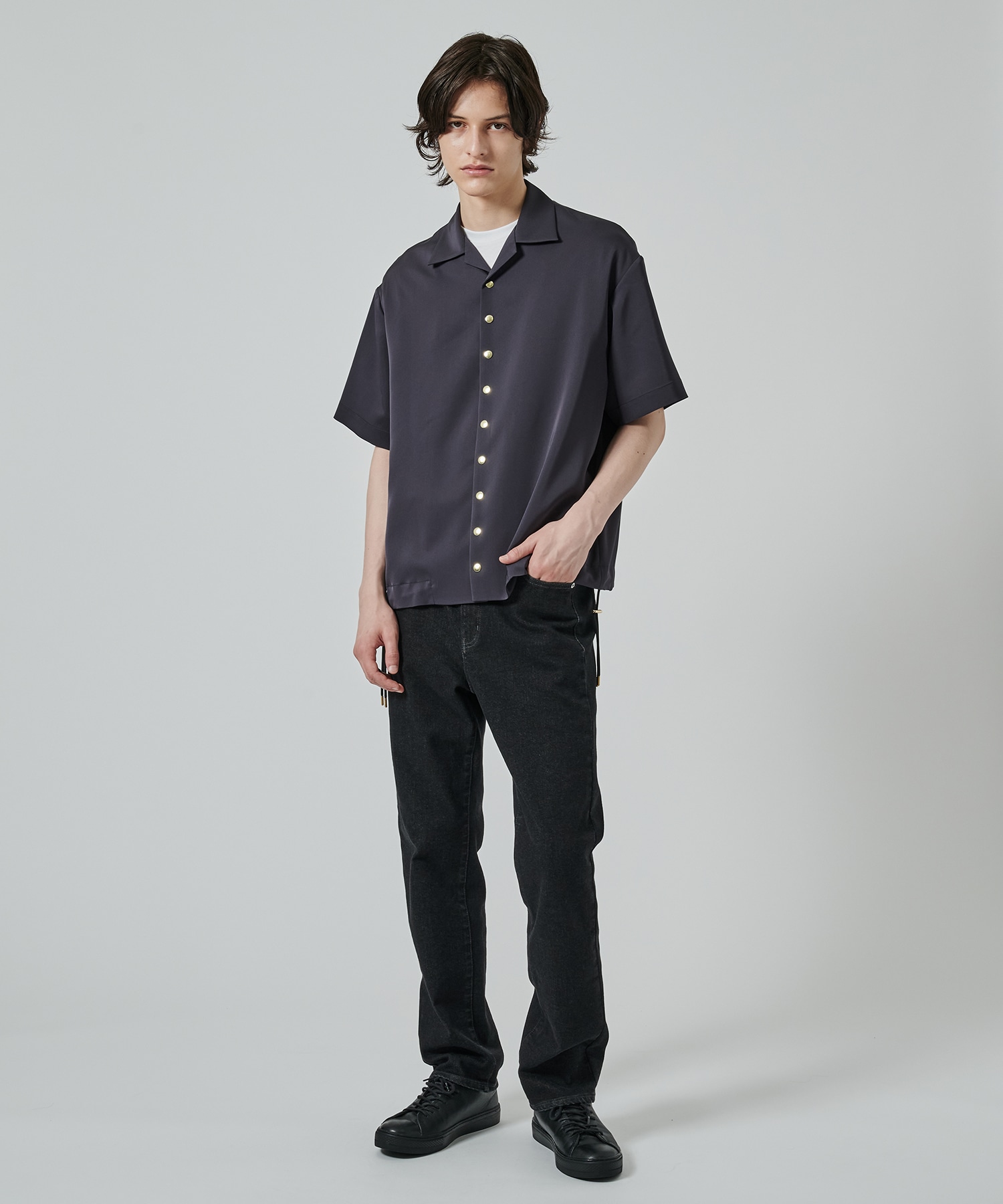 Dry Stretch Twill Drawstring Open Coller Short Sleeve Jaket CULLNI
