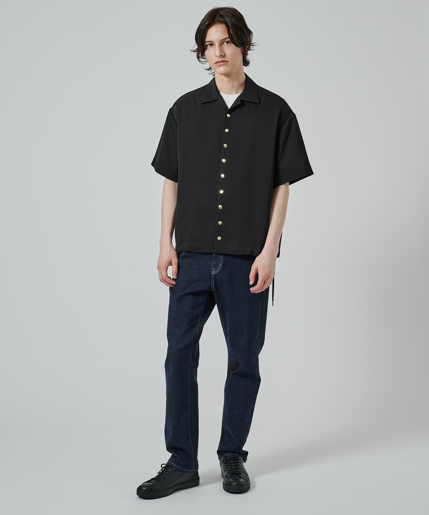 Dry Stretch Twill Drawstring Open Coller Short Sleeve Jaket CULLNI