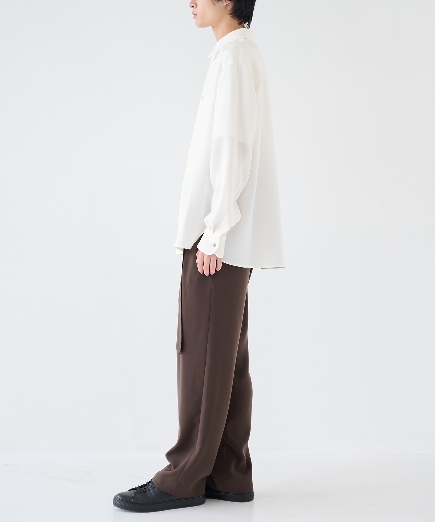 Double Cloth Twill Front Fly Chin Tab Shirt CULLNI
