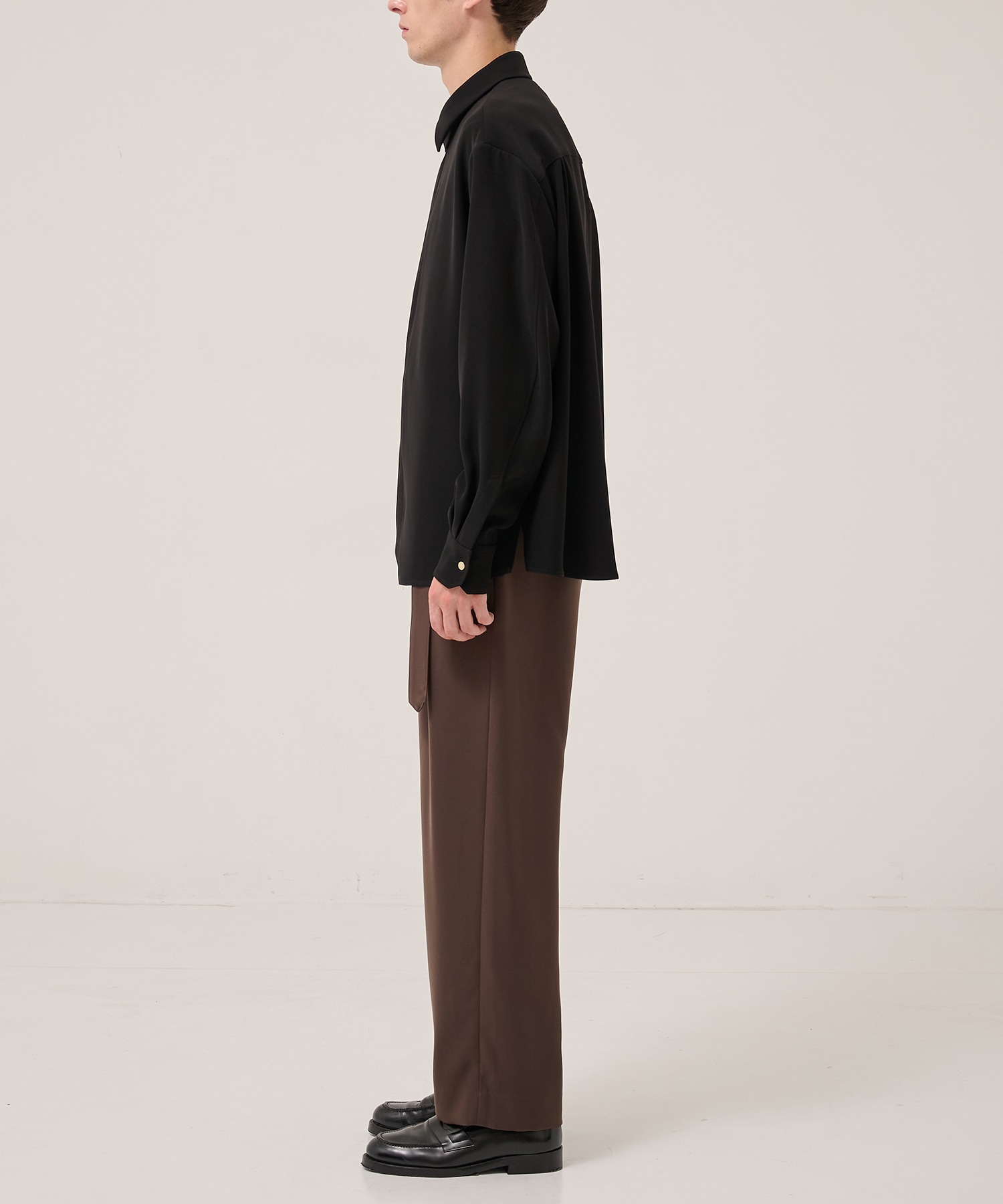 Double Cloth Twill Front Fly Chin Tab Shirt CULLNI