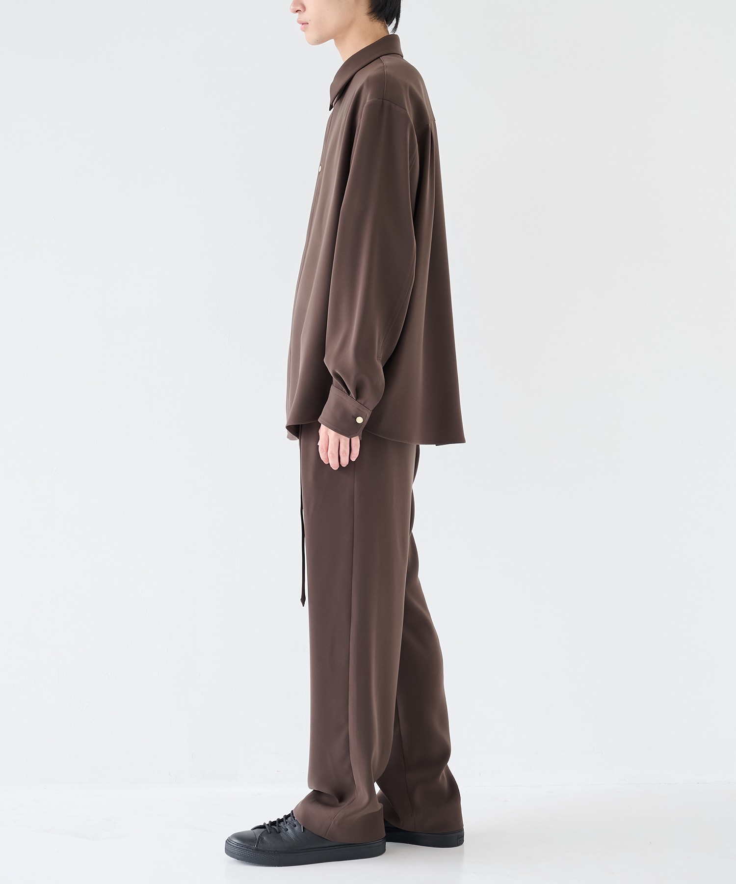 Double Cloth Twill Front Fly Chin Tab Shirt CULLNI
