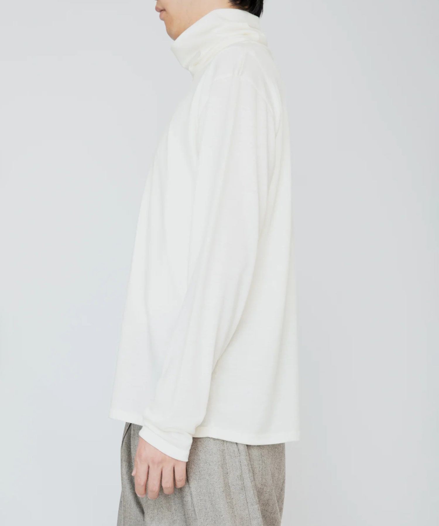 WASHABLE-WOOL HIGH NECK SHIRT RAINMAKER